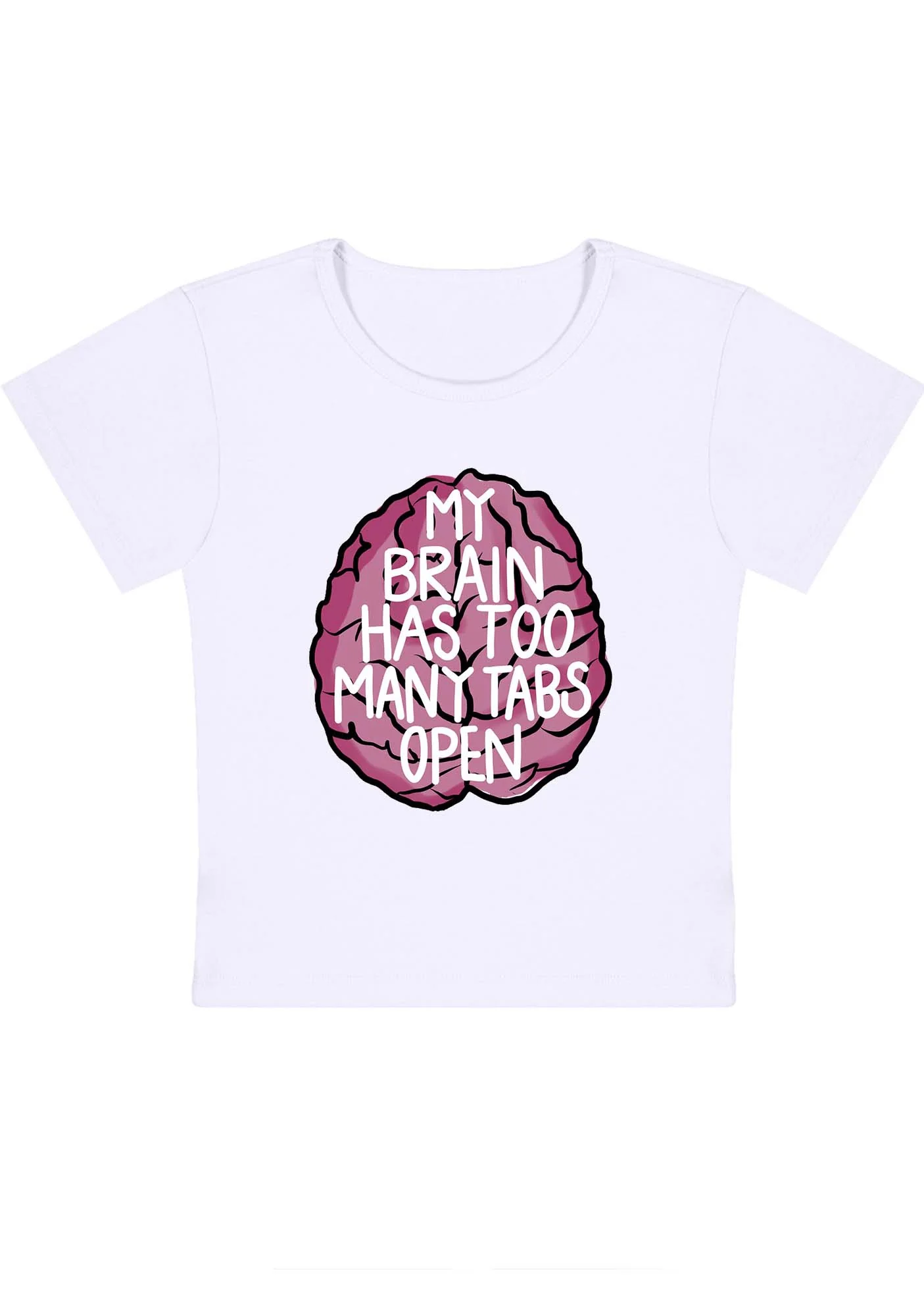 Curvy My Brain Has Too Many Tabs Open Baby Tee - Image 3