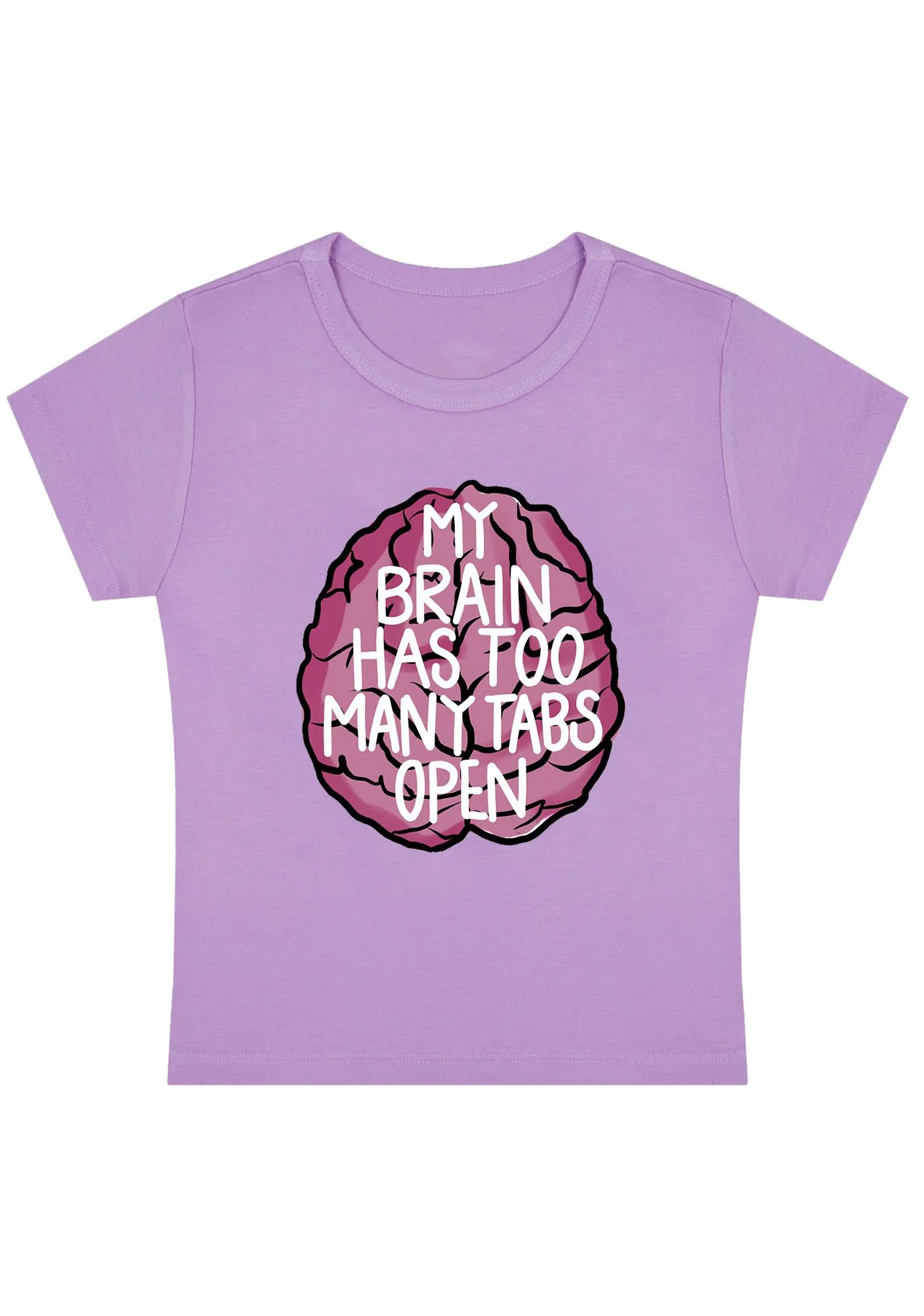 Curvy My Brain Has Too Many Tabs Open Baby Tee - Image 4