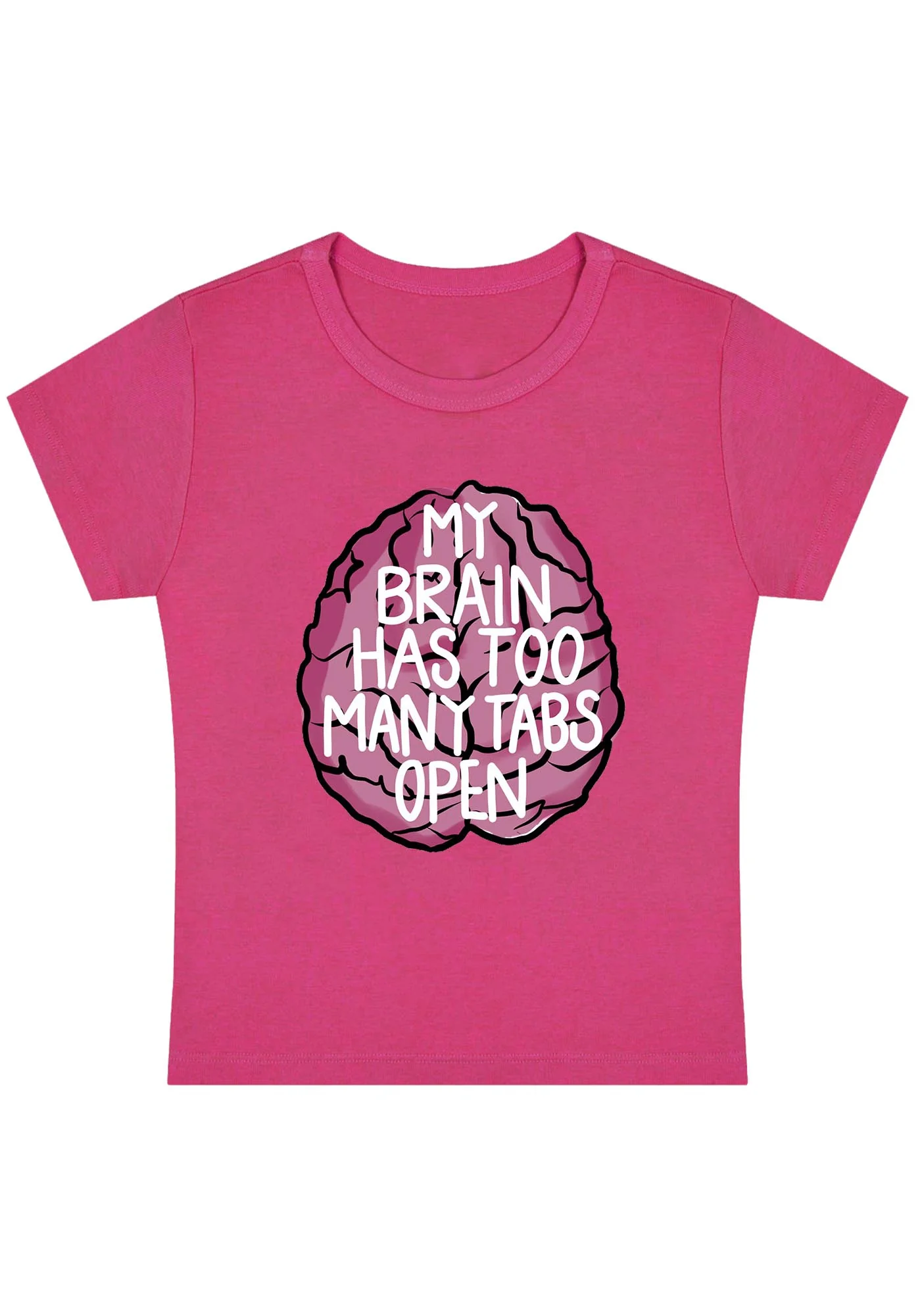 Curvy My Brain Has Too Many Tabs Open Baby Tee - Image 5