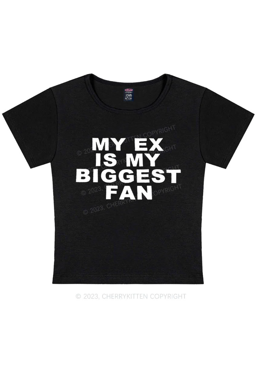 Curvy My Ex Is My Biggest Fan Y2K Baby Tee Cherrykitten - Image 2
