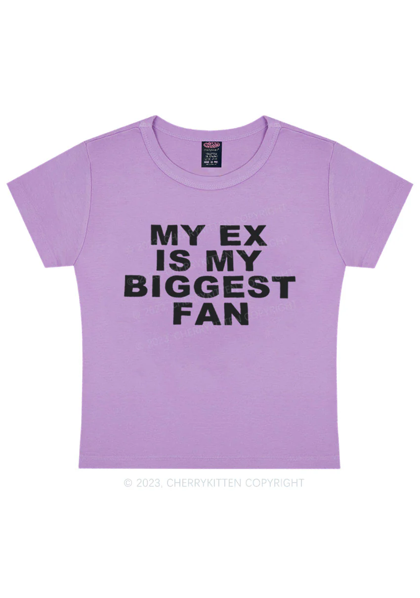 Curvy My Ex Is My Biggest Fan Y2K Baby Tee Cherrykitten - Image 4
