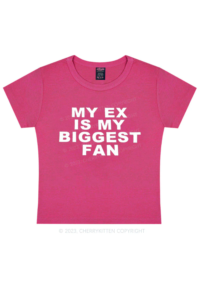 Curvy My Ex Is My Biggest Fan Y2K Baby Tee Cherrykitten - Image 5