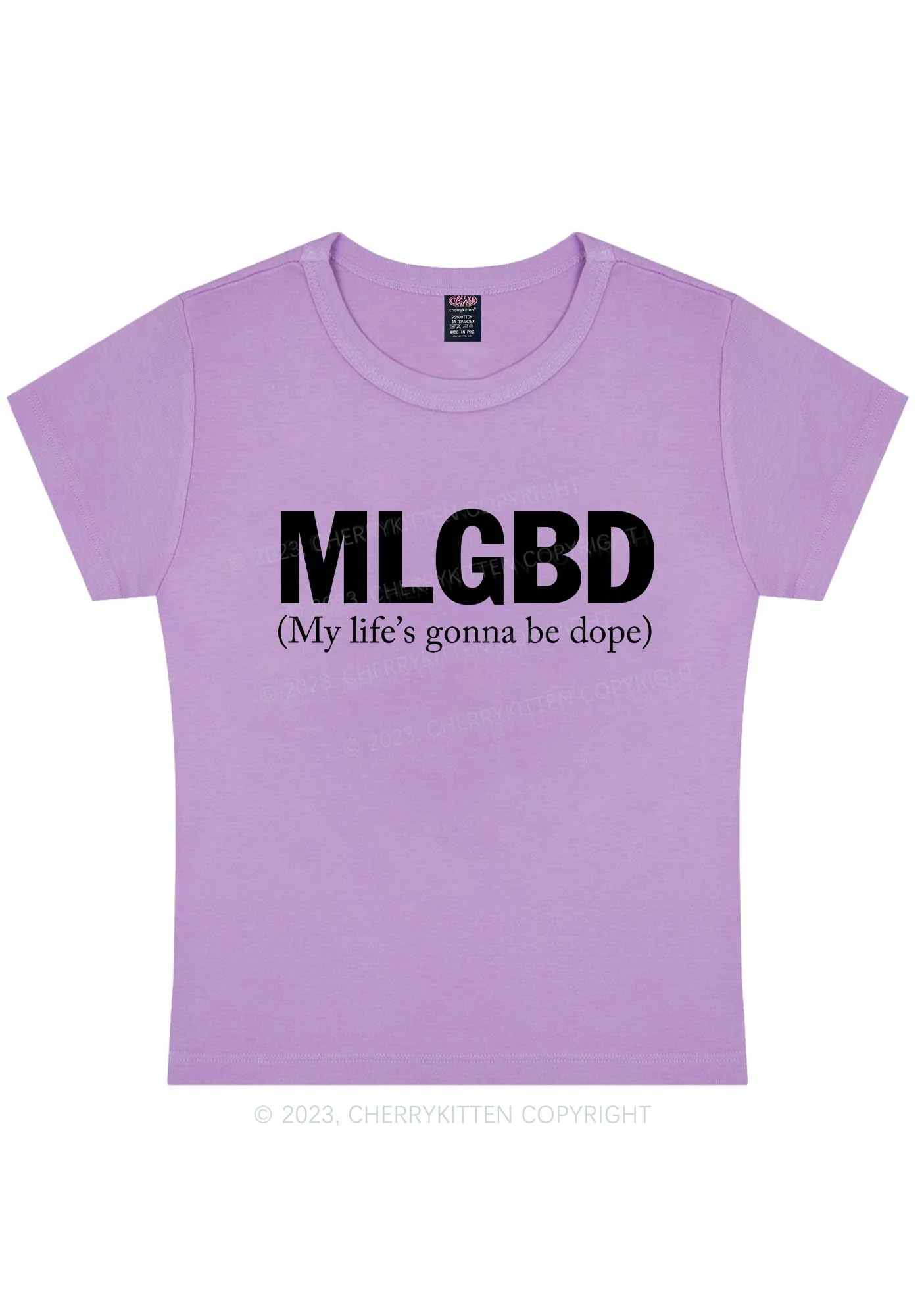Curvy My Life's Gonna Be Dope Y2K Baby Tee Cherrykitten - Image 4