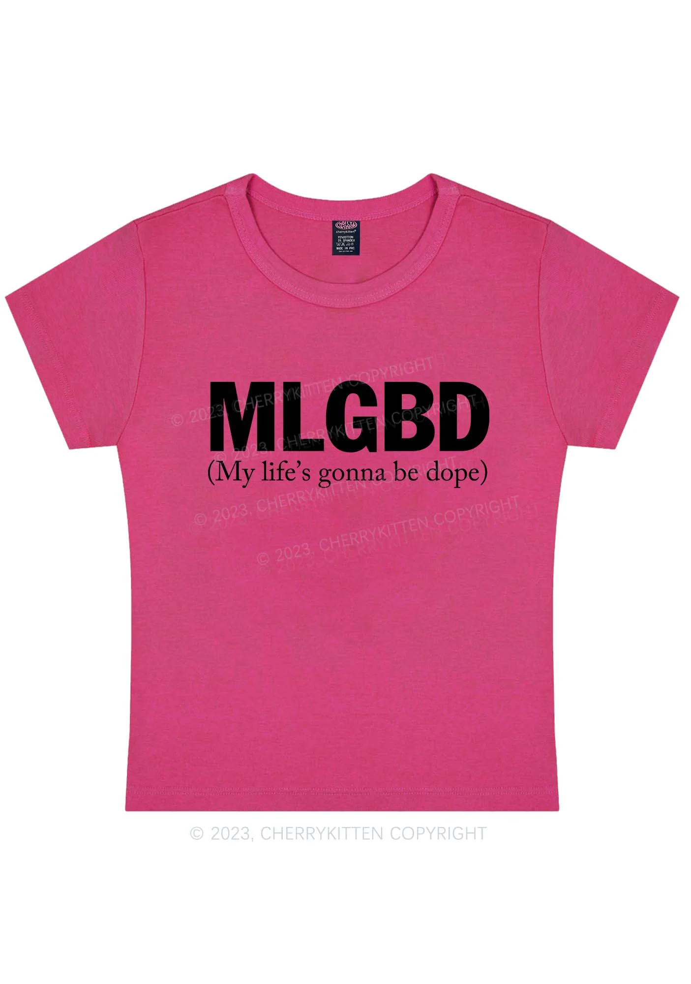 Curvy My Life's Gonna Be Dope Y2K Baby Tee Cherrykitten - Image 5