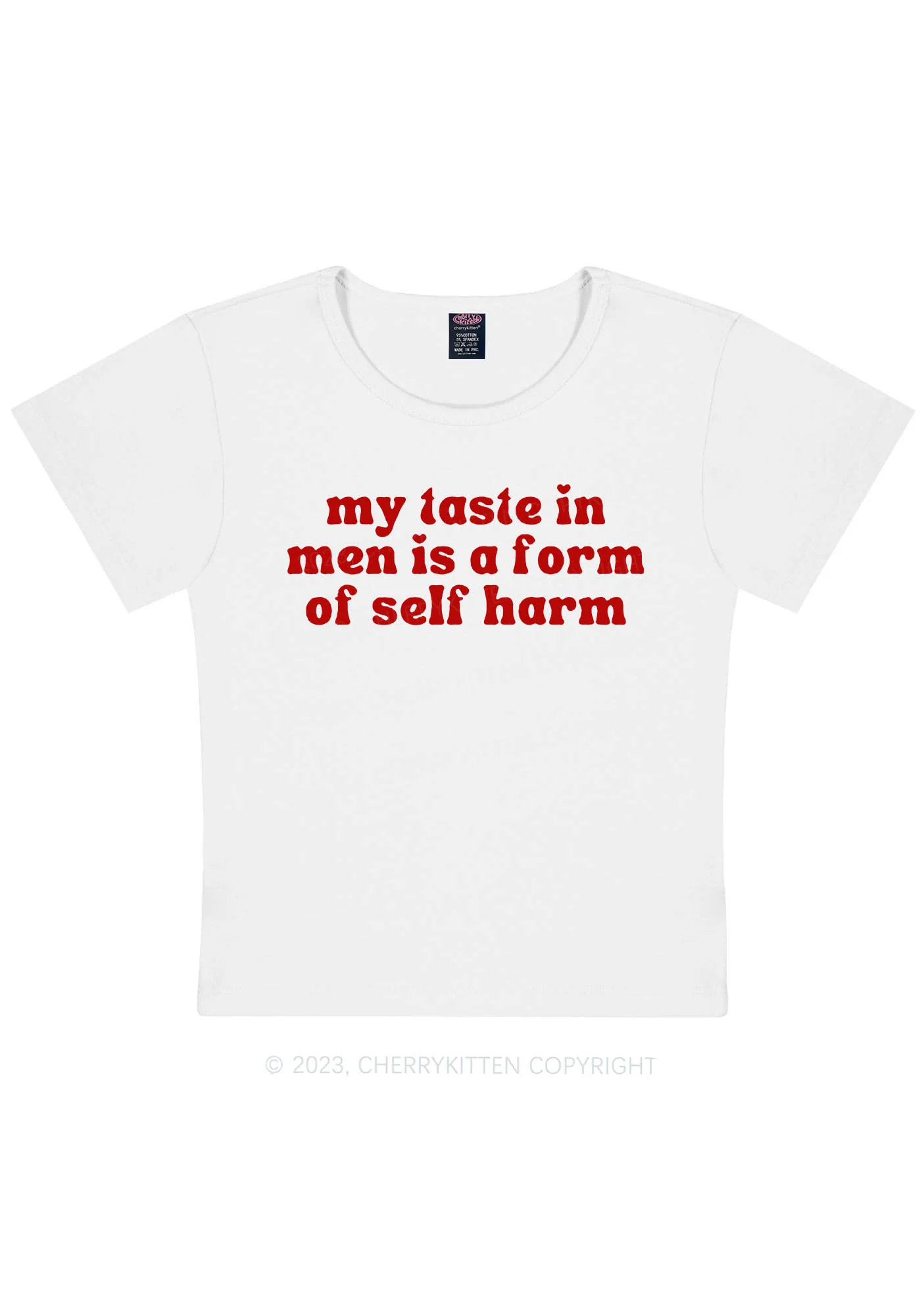 Curvy My Taste In Men Y2K Baby Tee Cherrykitten - Image 3