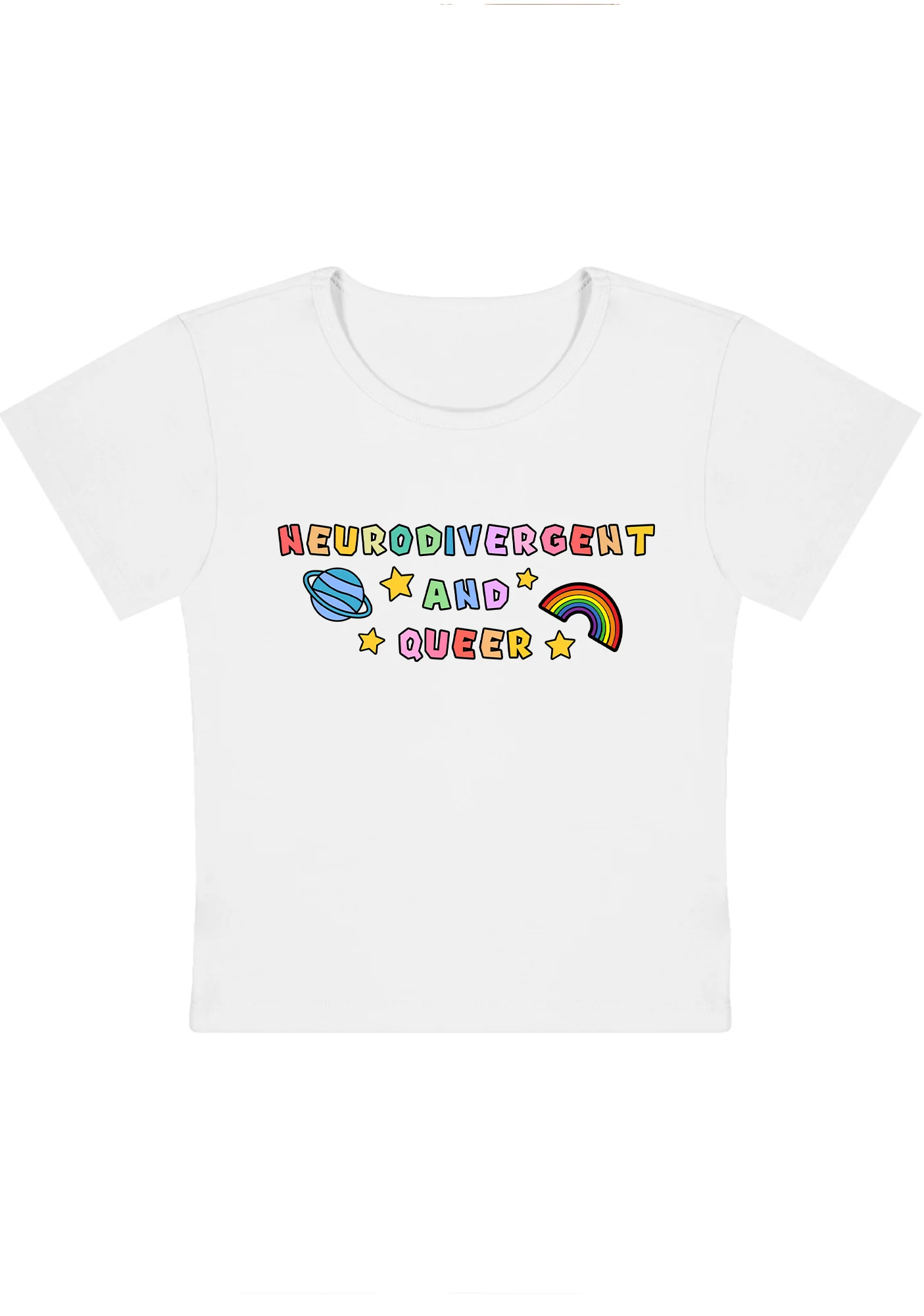 Curvy Neurodivergent And Queer Baby Tee - Image 2