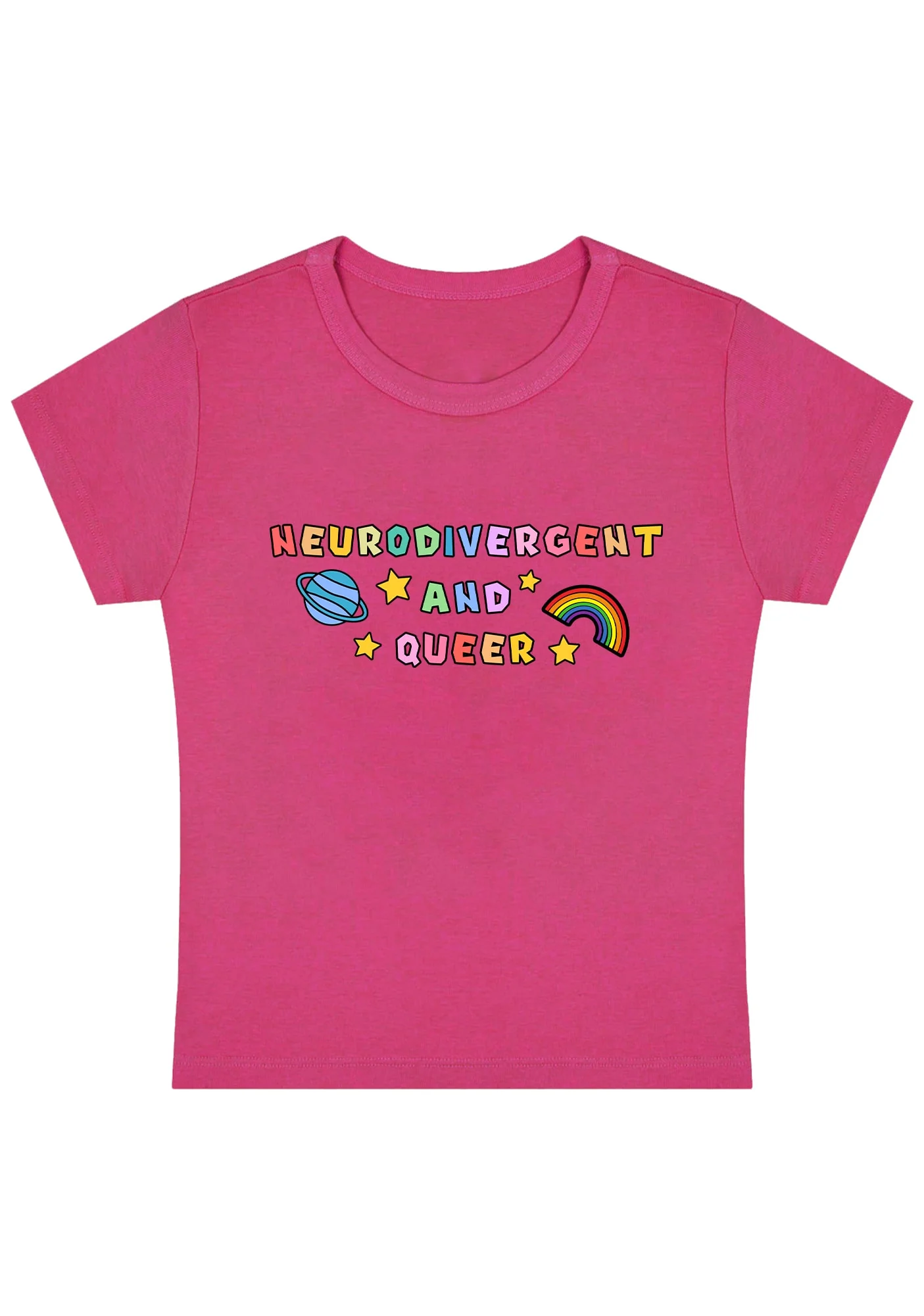 Curvy Neurodivergent And Queer Baby Tee - Image 5