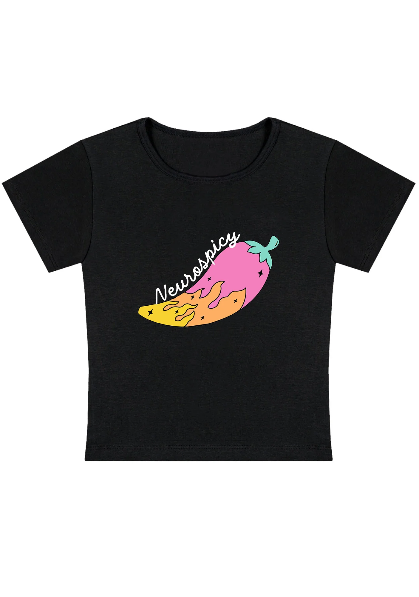 Curvy Neurospicy Colored Chili Baby Tee - Image 2