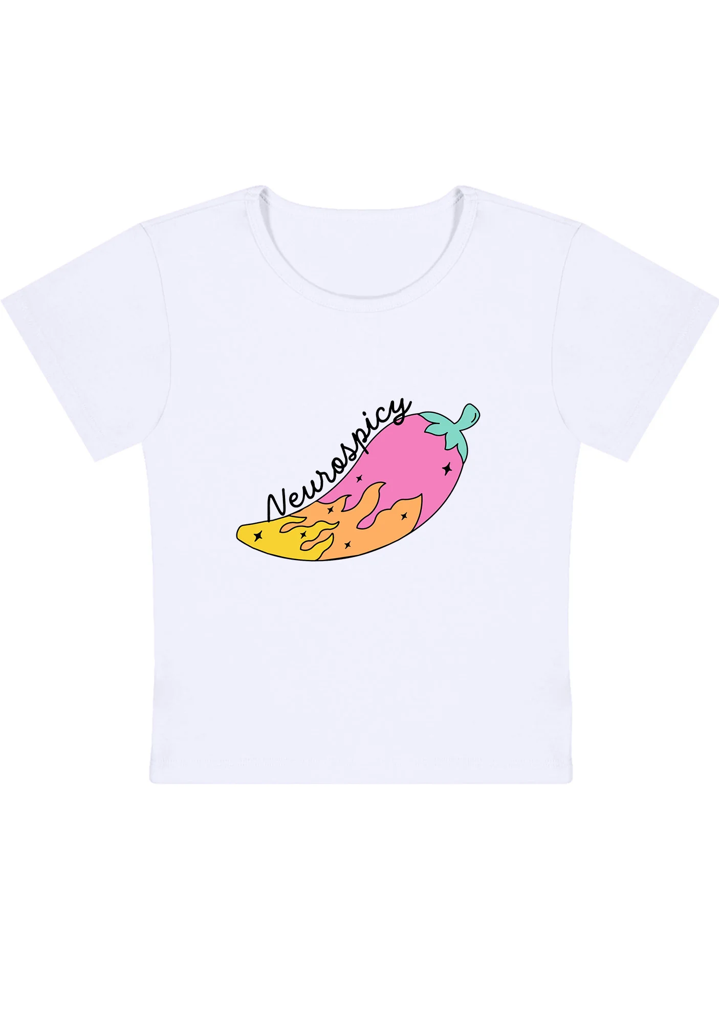Curvy Neurospicy Colored Chili Baby Tee - Image 3
