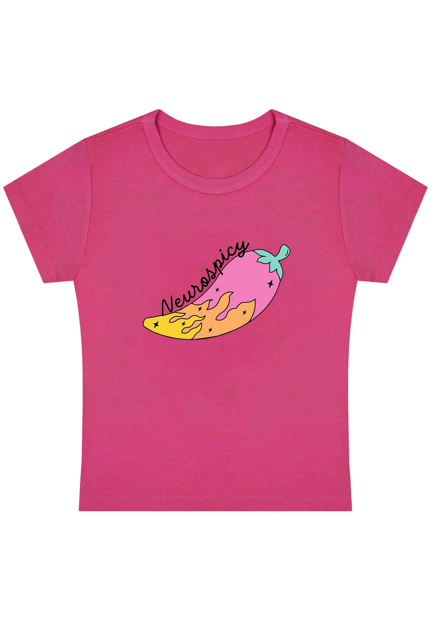Curvy Neurospicy Colored Chili Baby Tee - Image 5