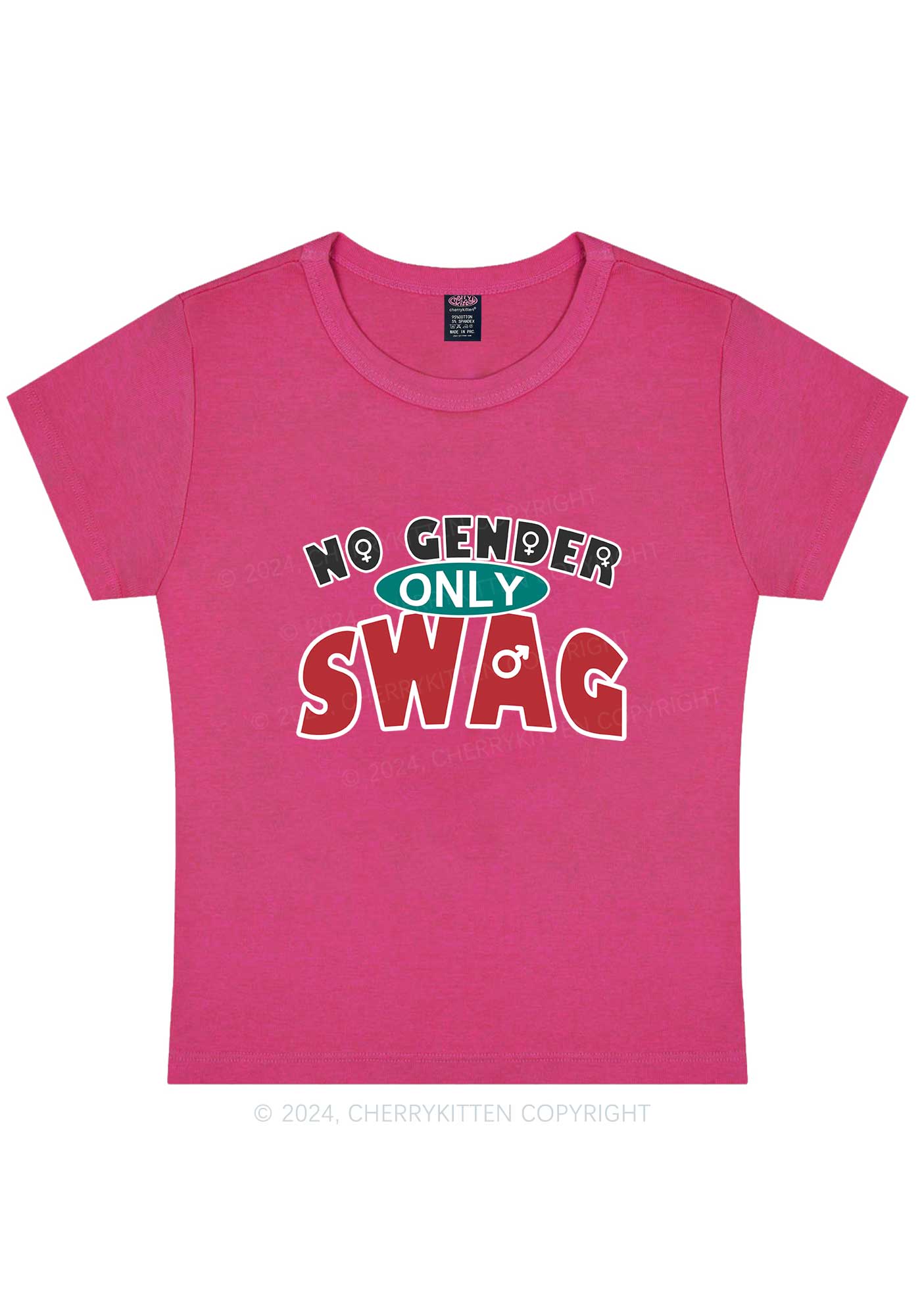 Curvy No Gender Only Swag Y2K Baby Tee Cherrykitten - Image 5
