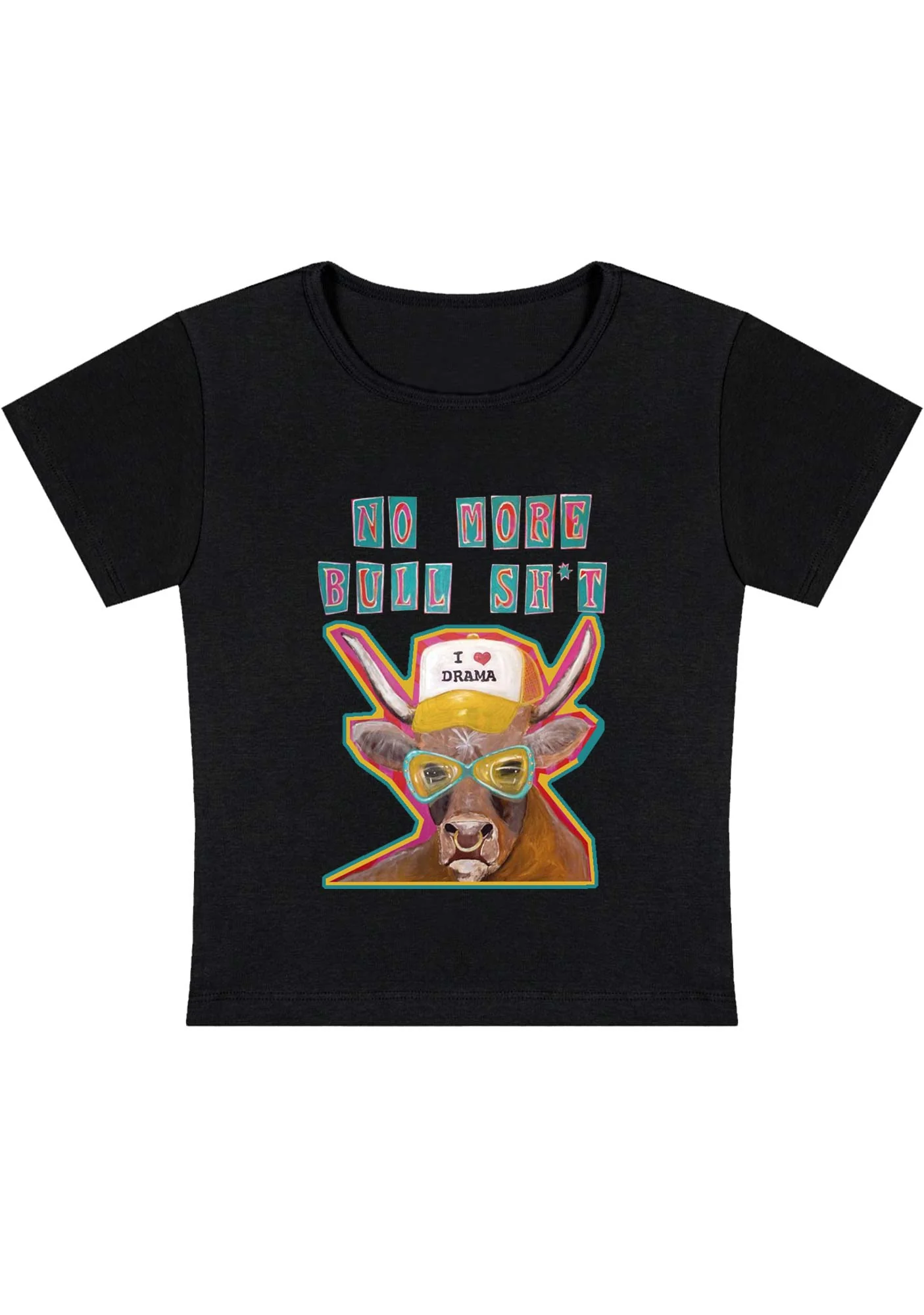Curvy No More Bull SHT I Love Drama Baby Tee - Image 2