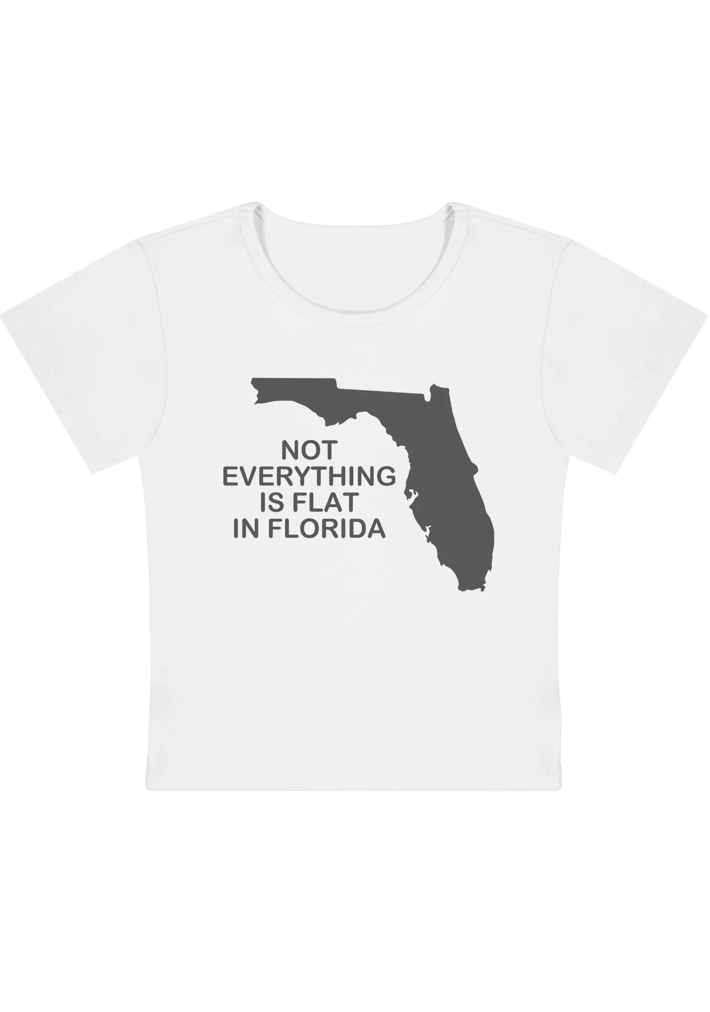 Curvy Not Everything Is Flat In Florida Baby Tee - Image 3