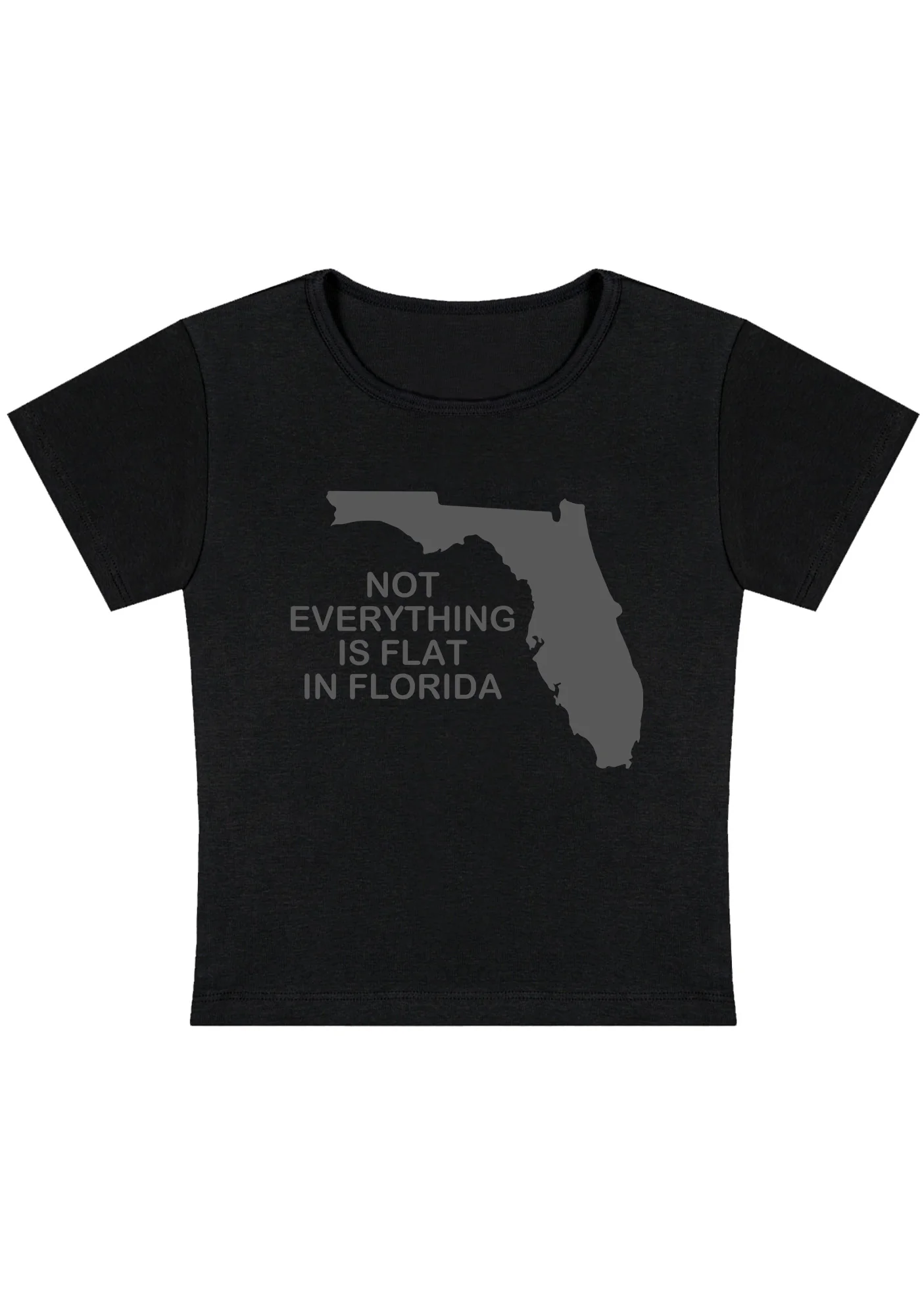 Curvy Not Everything Is Flat In Florida Baby Tee - Image 4