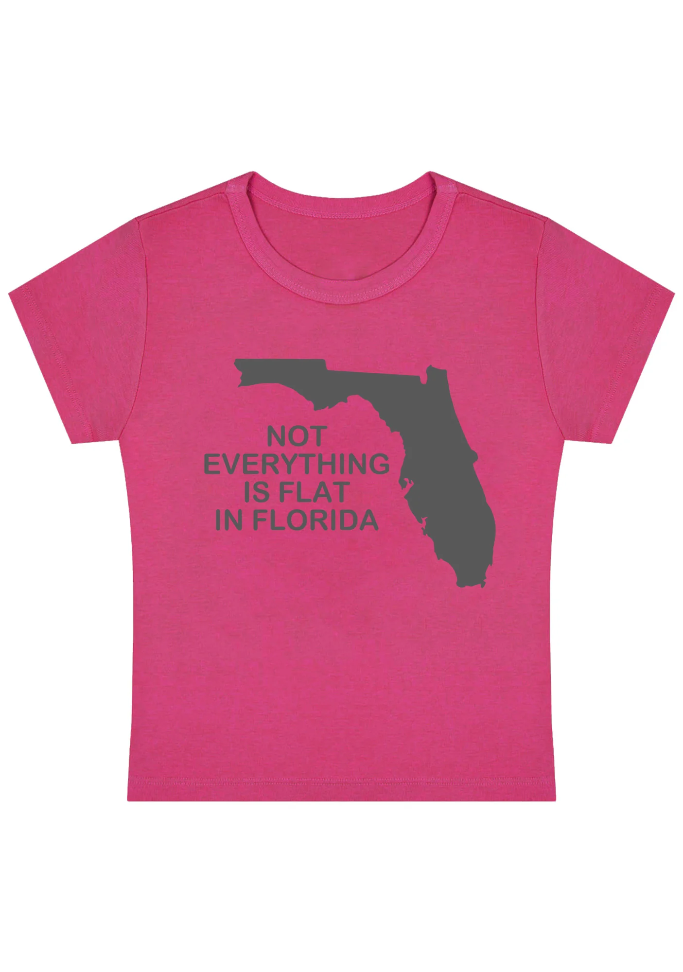 Curvy Not Everything Is Flat In Florida Baby Tee - Image 5