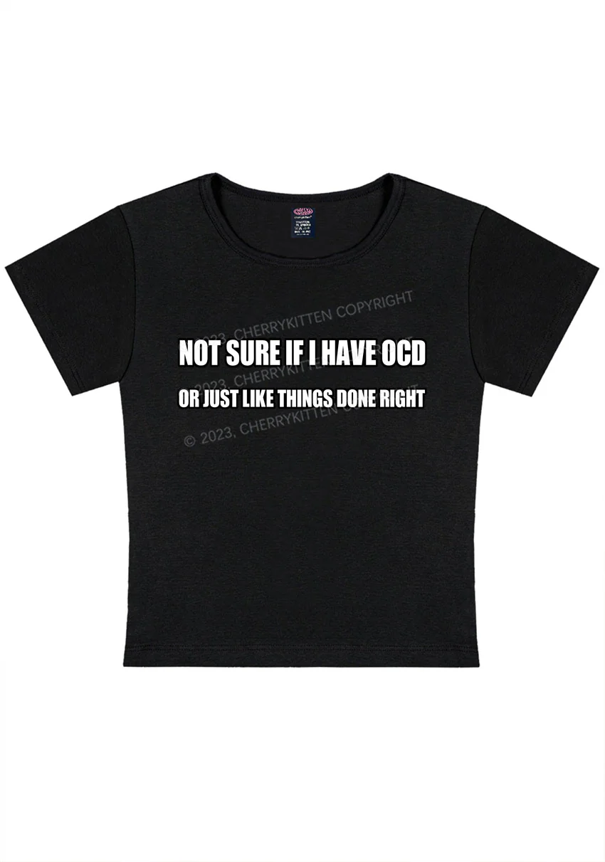 Curvy Not Sure If I Have OCD Y2K Baby Tee Cherrykitten - Image 2