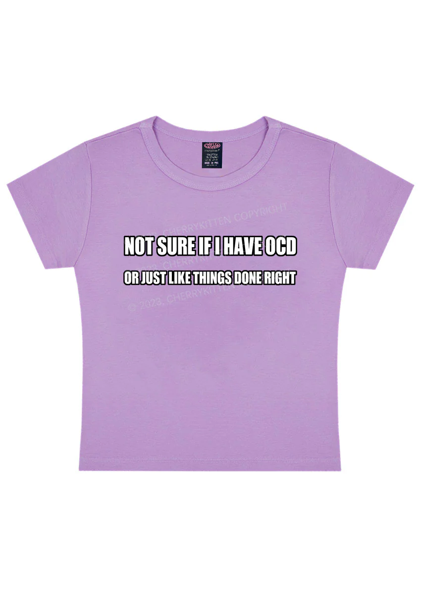 Curvy Not Sure If I Have OCD Y2K Baby Tee Cherrykitten - Image 4