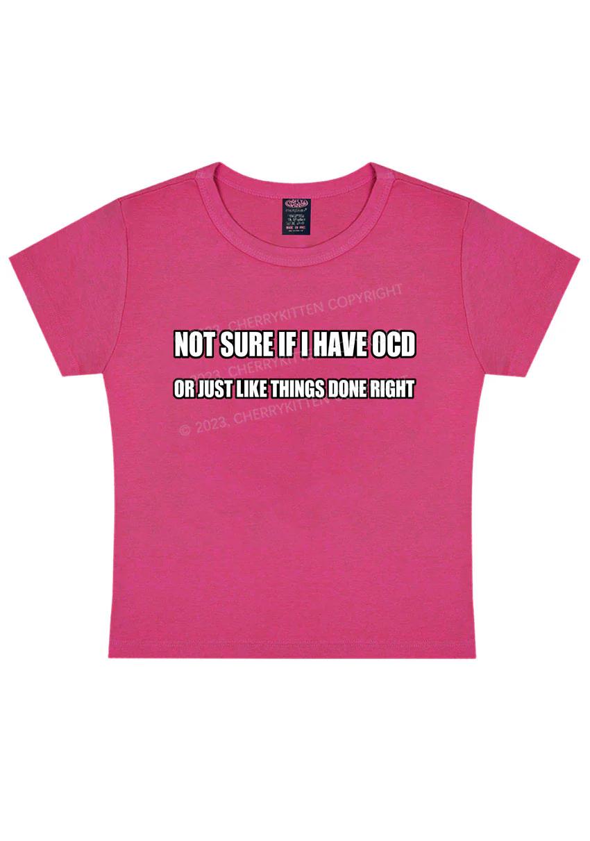 Curvy Not Sure If I Have OCD Y2K Baby Tee Cherrykitten - Image 5