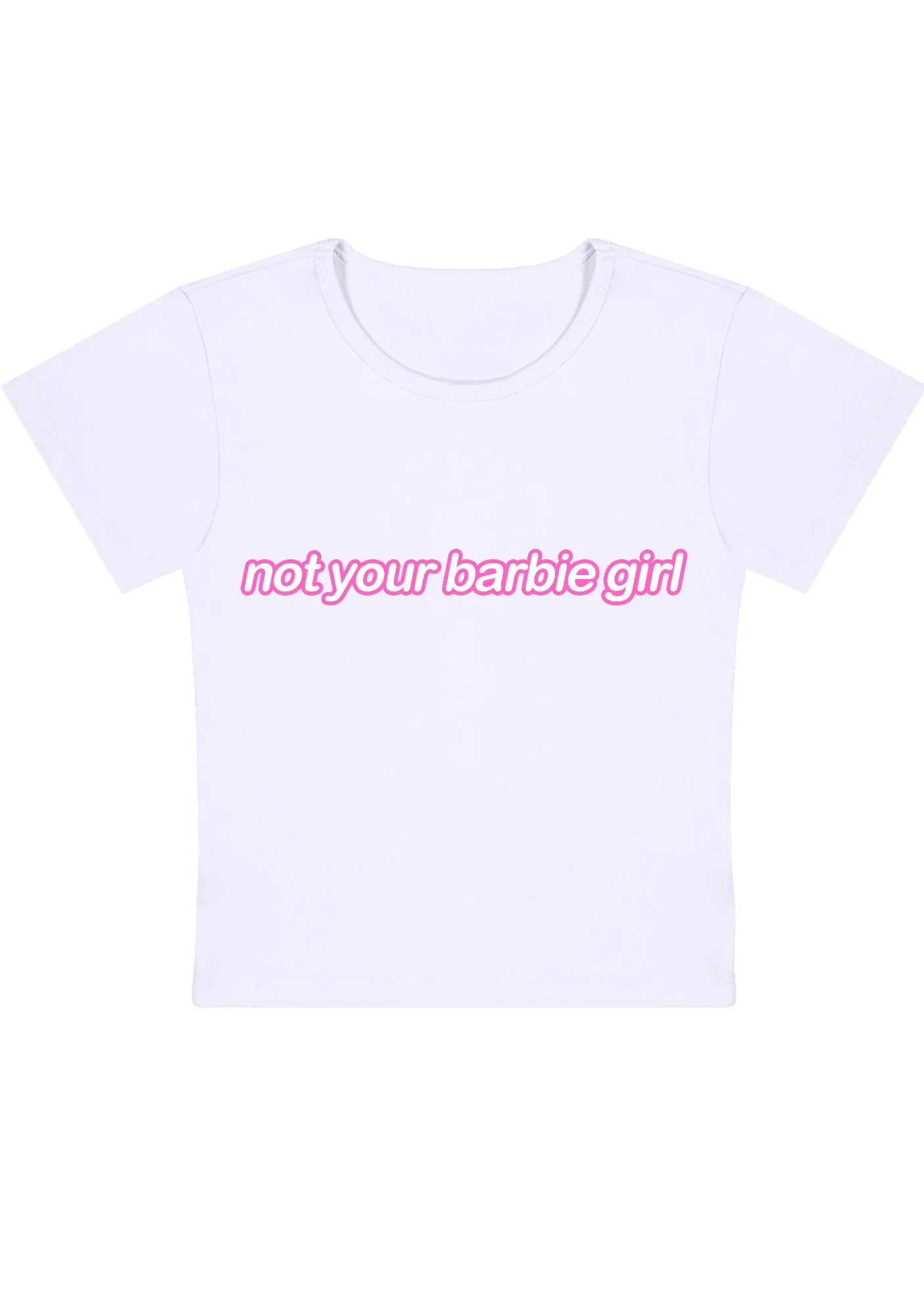 Curvy Not Your Girl Y2K Baby Tee Cherrykitten - Image 2