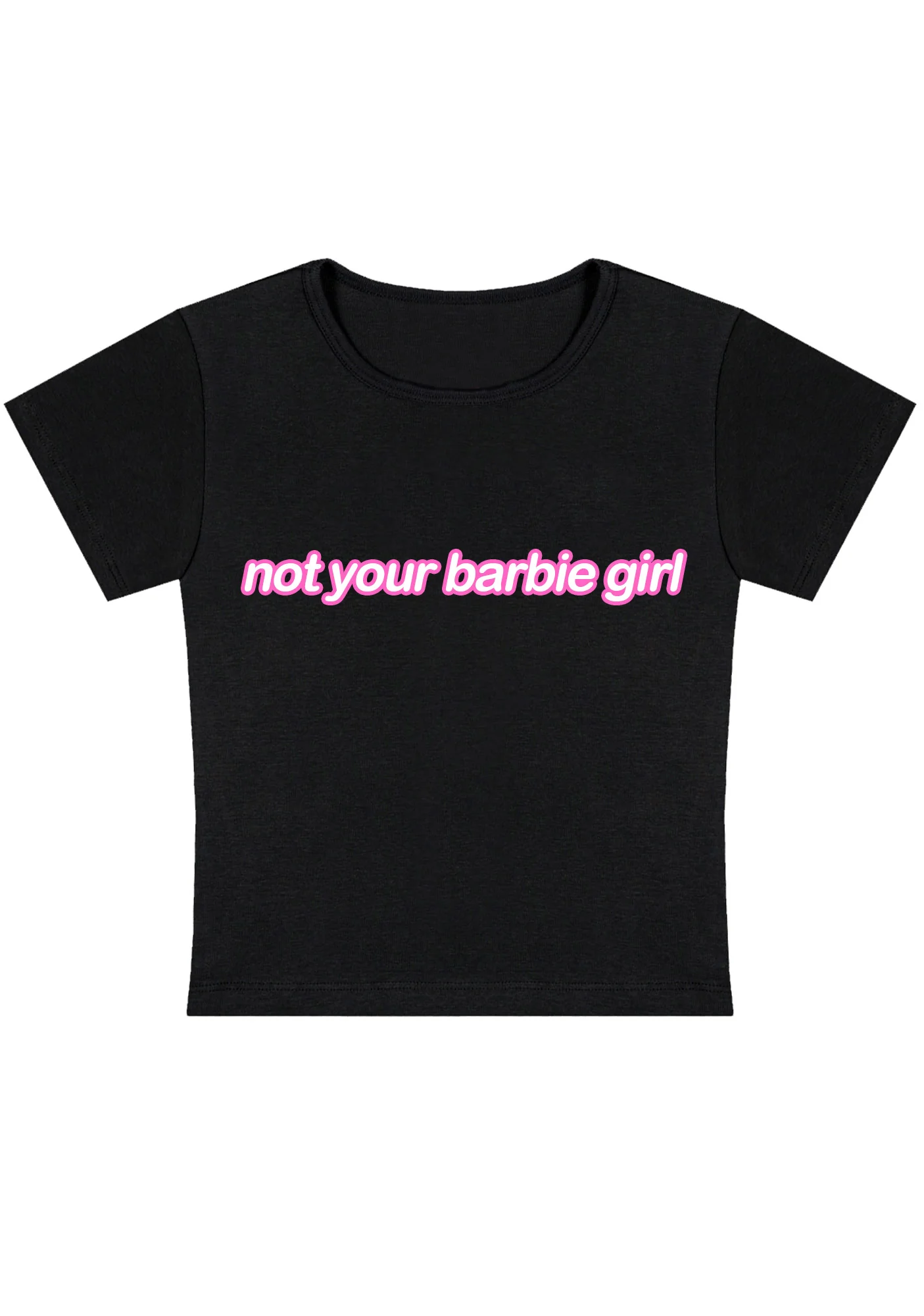 Curvy Not Your Girl Y2K Baby Tee Cherrykitten - Image 3