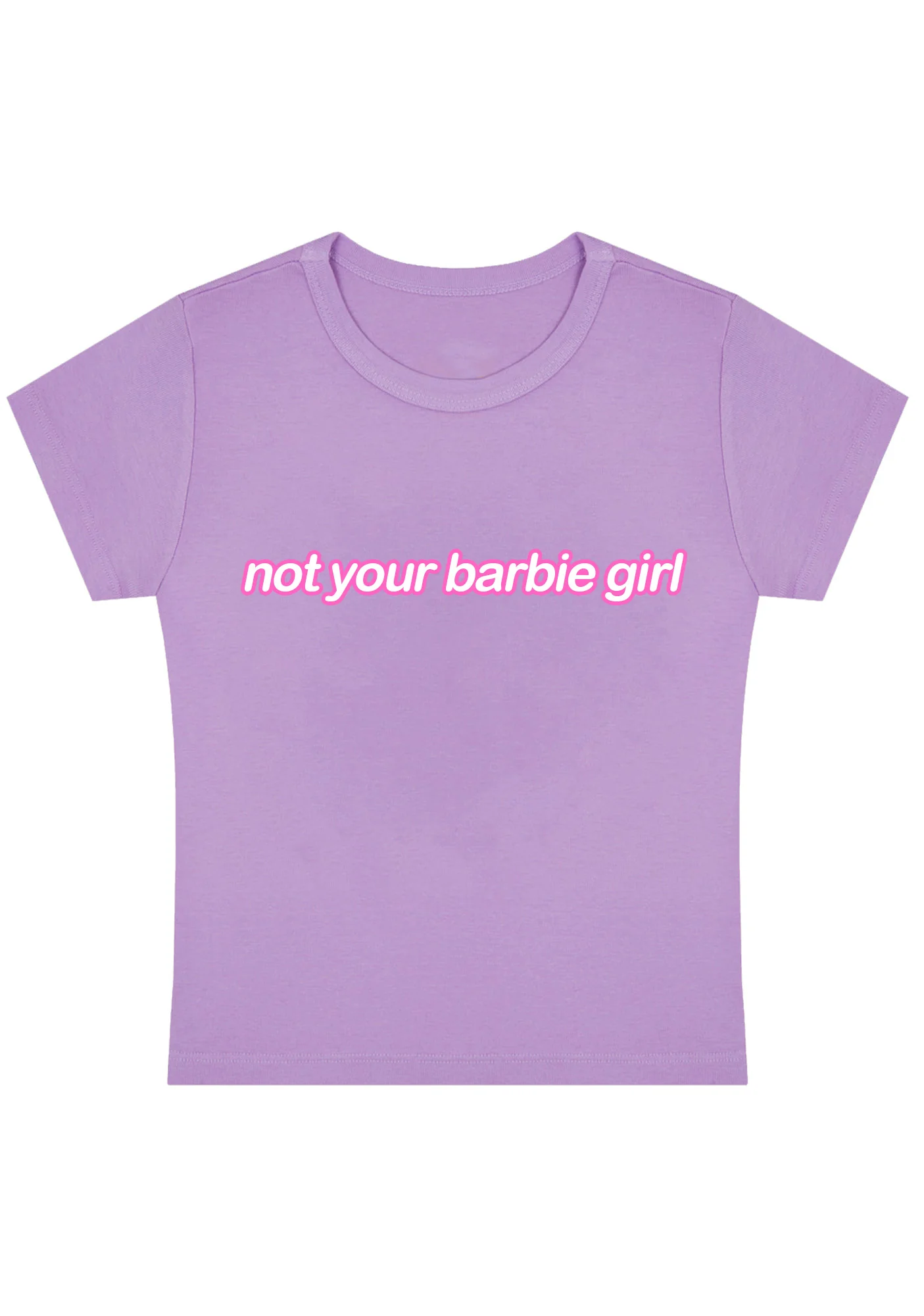 Curvy Not Your Girl Y2K Baby Tee Cherrykitten - Image 4