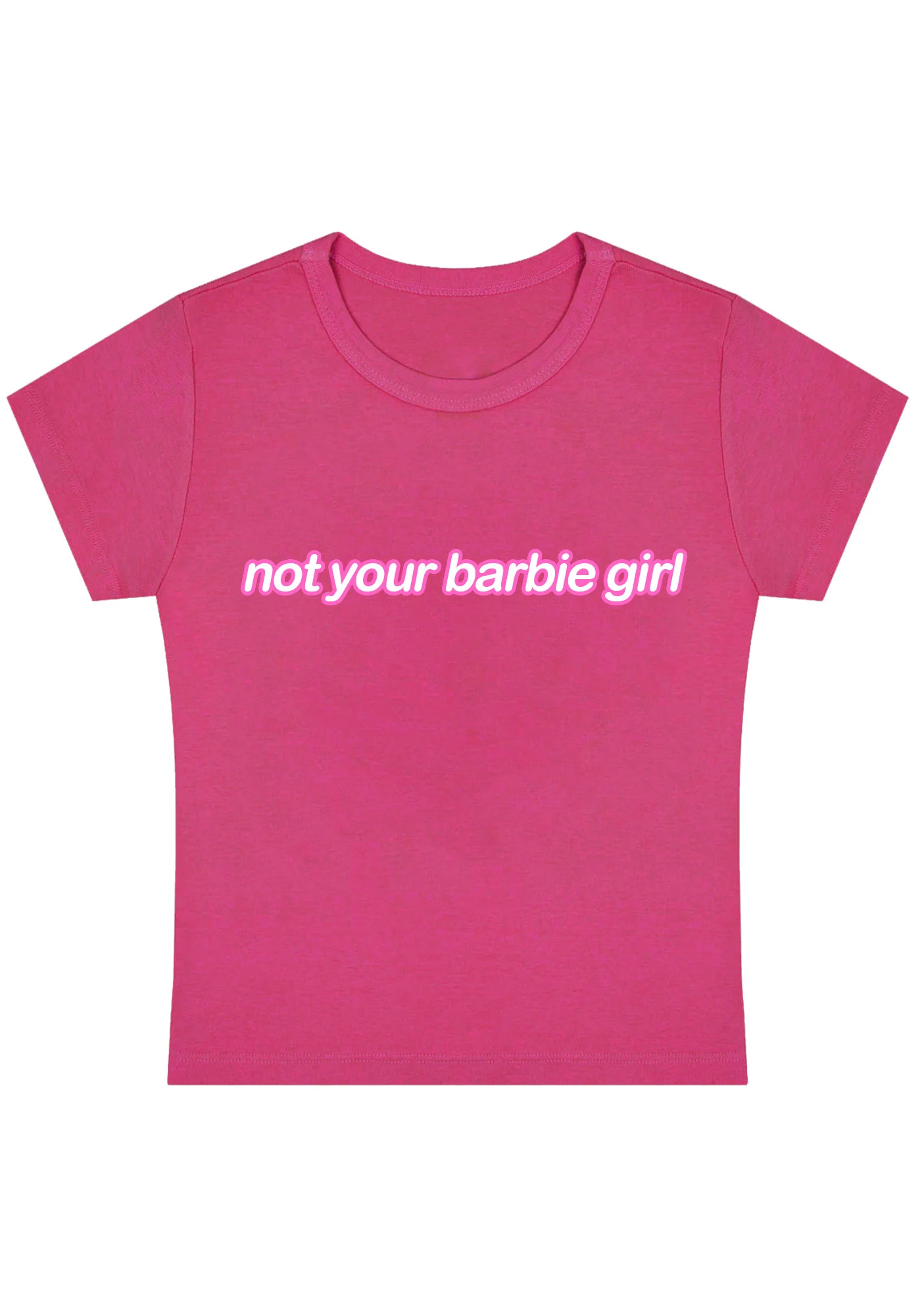Curvy Not Your Girl Y2K Baby Tee Cherrykitten - Image 5