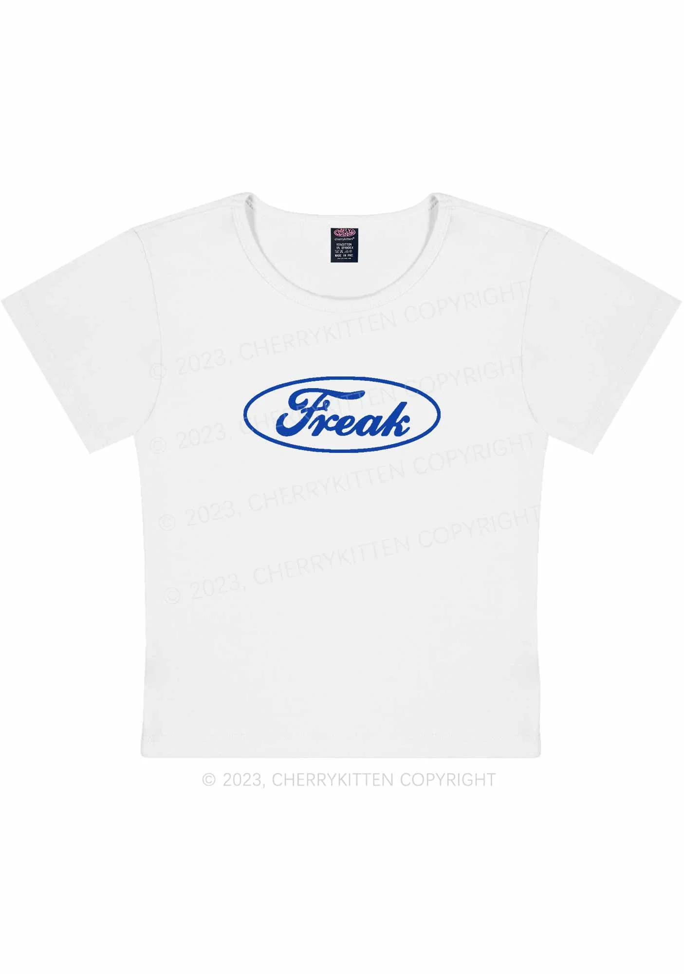 Curvy Oval Freak Y2K Baby Tee Cherrykitten - Image 2