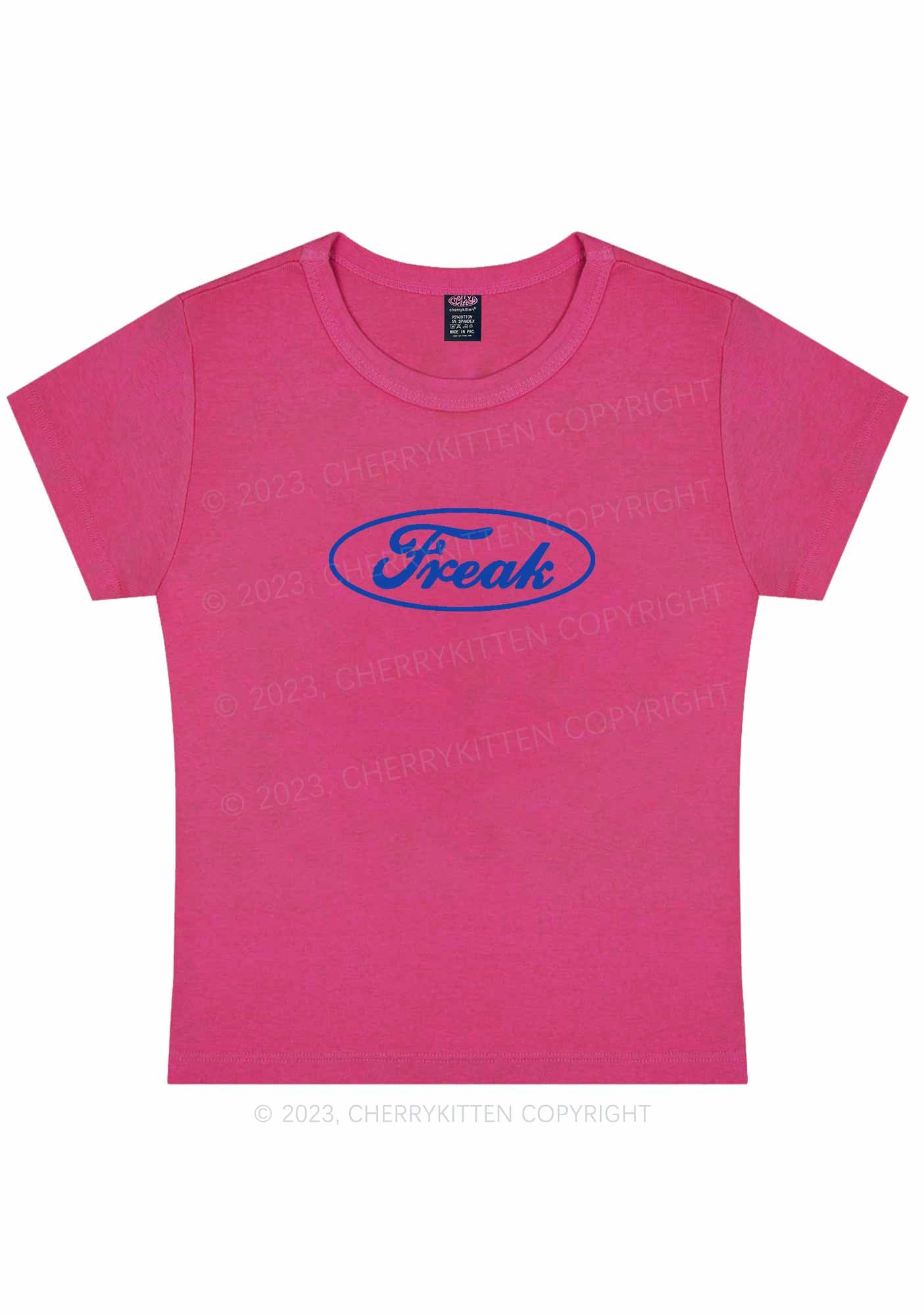 Curvy Oval Freak Y2K Baby Tee Cherrykitten - Image 5