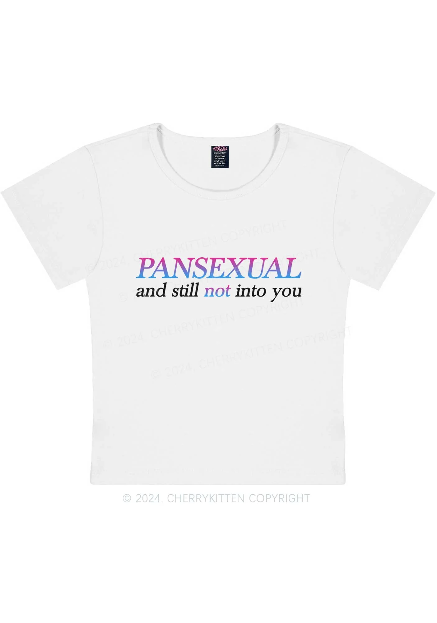 Curvy Pansexual Still Not Into You Y2K Baby Tee Cherrykitten - Image 2