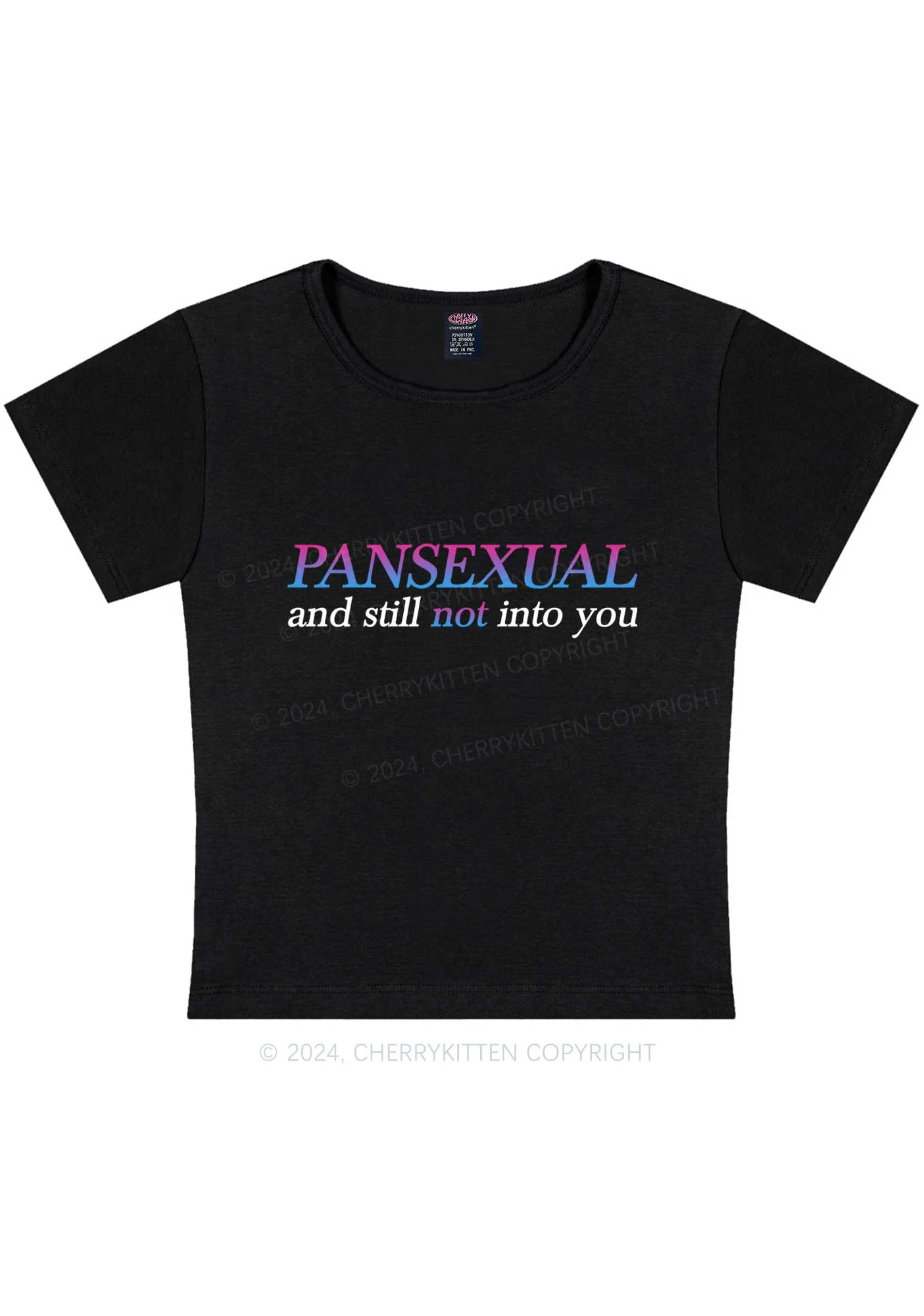 Curvy Pansexual Still Not Into You Y2K Baby Tee Cherrykitten - Image 3