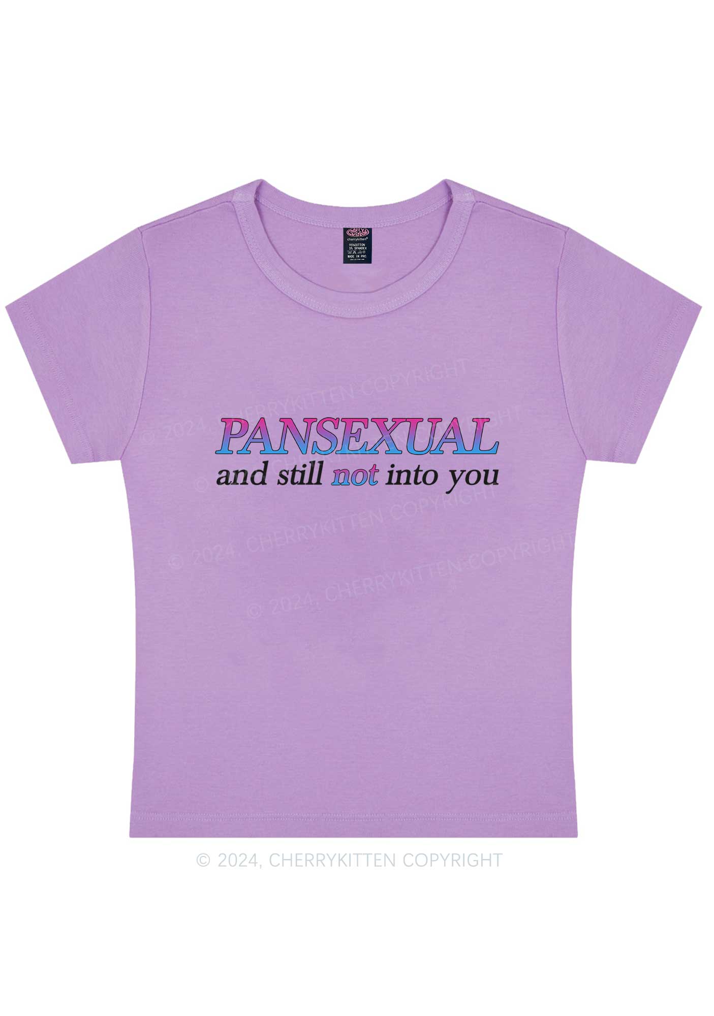Curvy Pansexual Still Not Into You Y2K Baby Tee Cherrykitten - Image 4