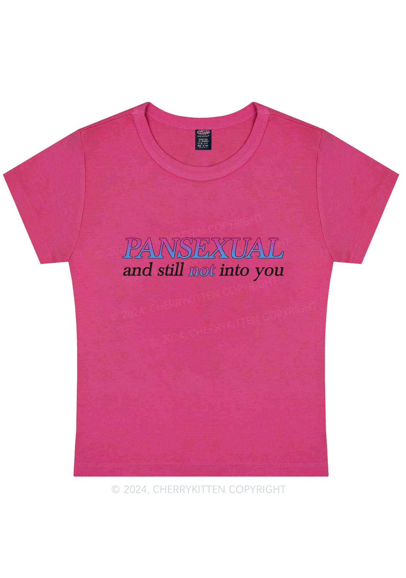 Curvy Pansexual Still Not Into You Y2K Baby Tee Cherrykitten - Image 5