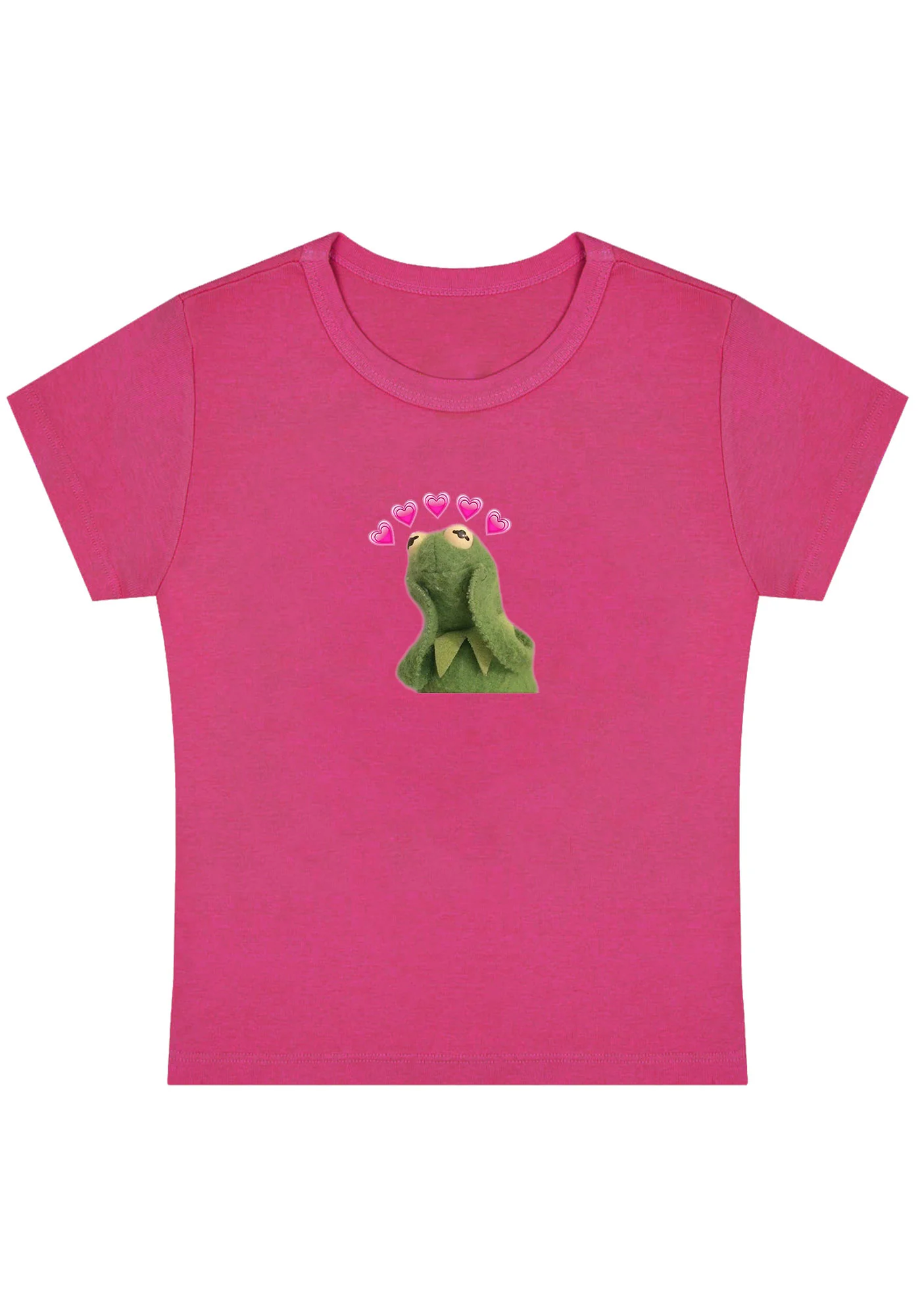 Curvy Pink Hearts Frog Baby Tee - Image 5