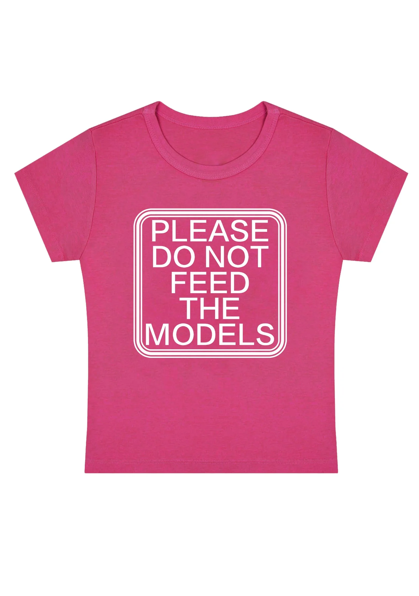 Curvy Please Do Not Feed The Models Baby Tee - Image 3