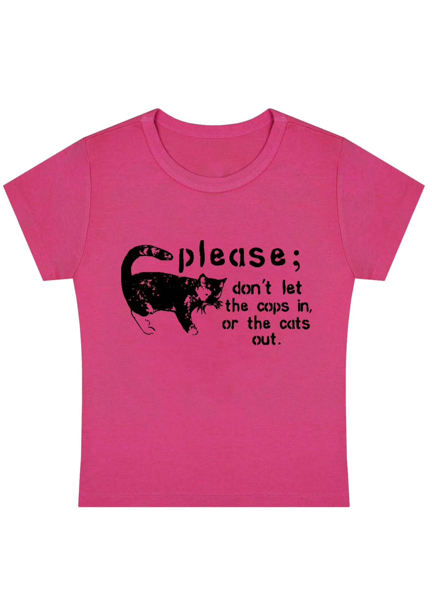 Curvy Please Don't Let The Cops In Baby Tee - Image 5