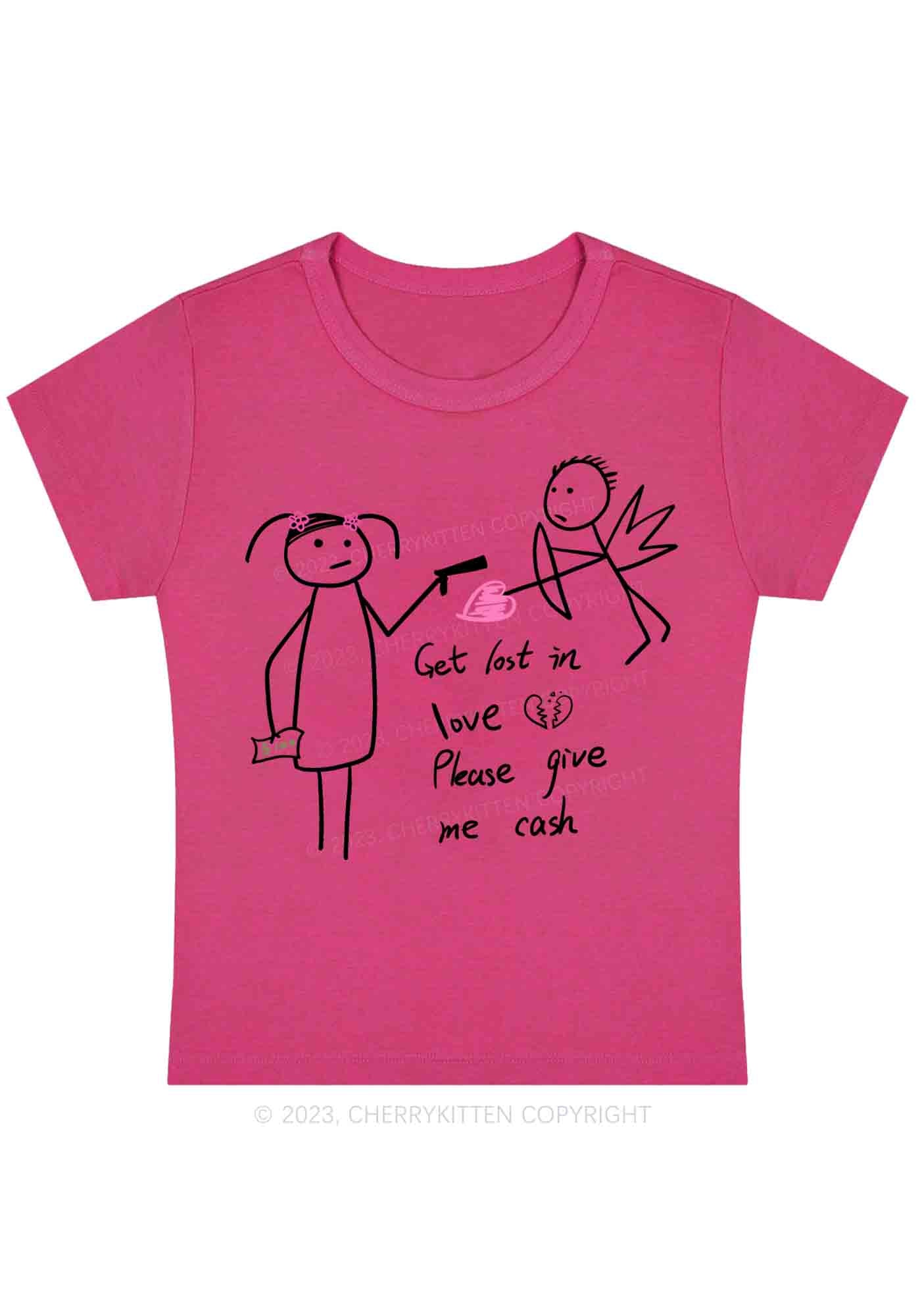 Curvy Please Give Me Cash Not Love Y2K Baby Tee Cherrykitten - Image 5