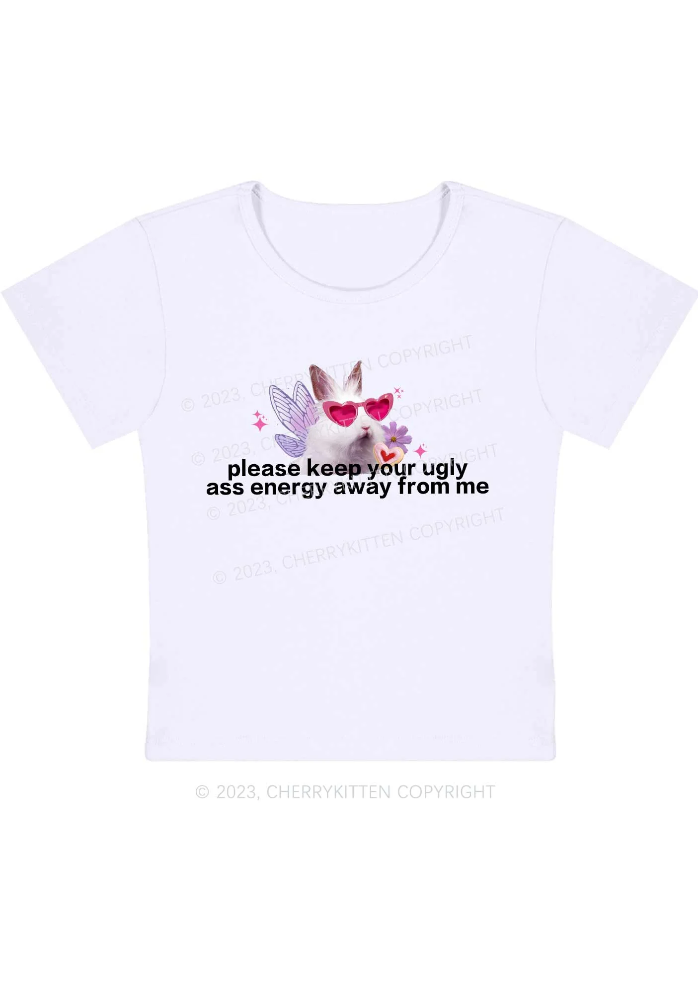 Curvy Please Keep Away From Me Y2K Baby Tee Cherrykitten - Image 3