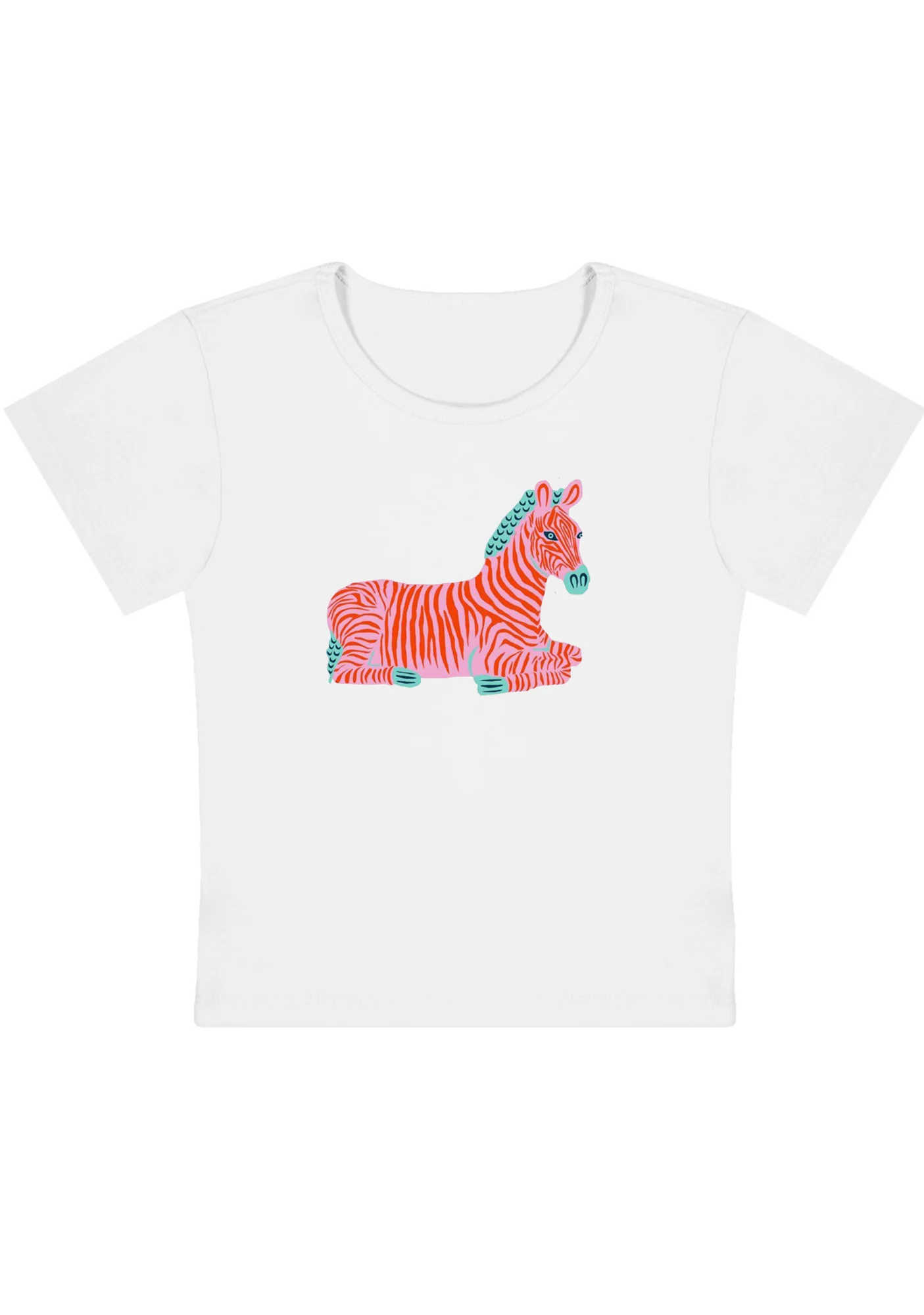 Curvy Preppy Zebra Baby Tee - Image 2
