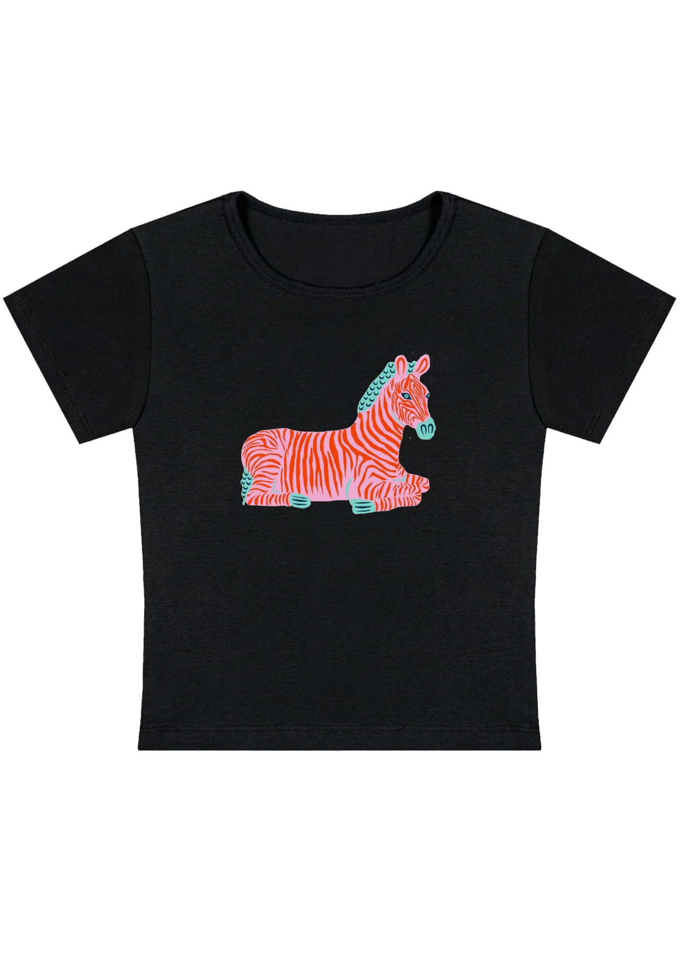 Curvy Preppy Zebra Baby Tee - Image 3