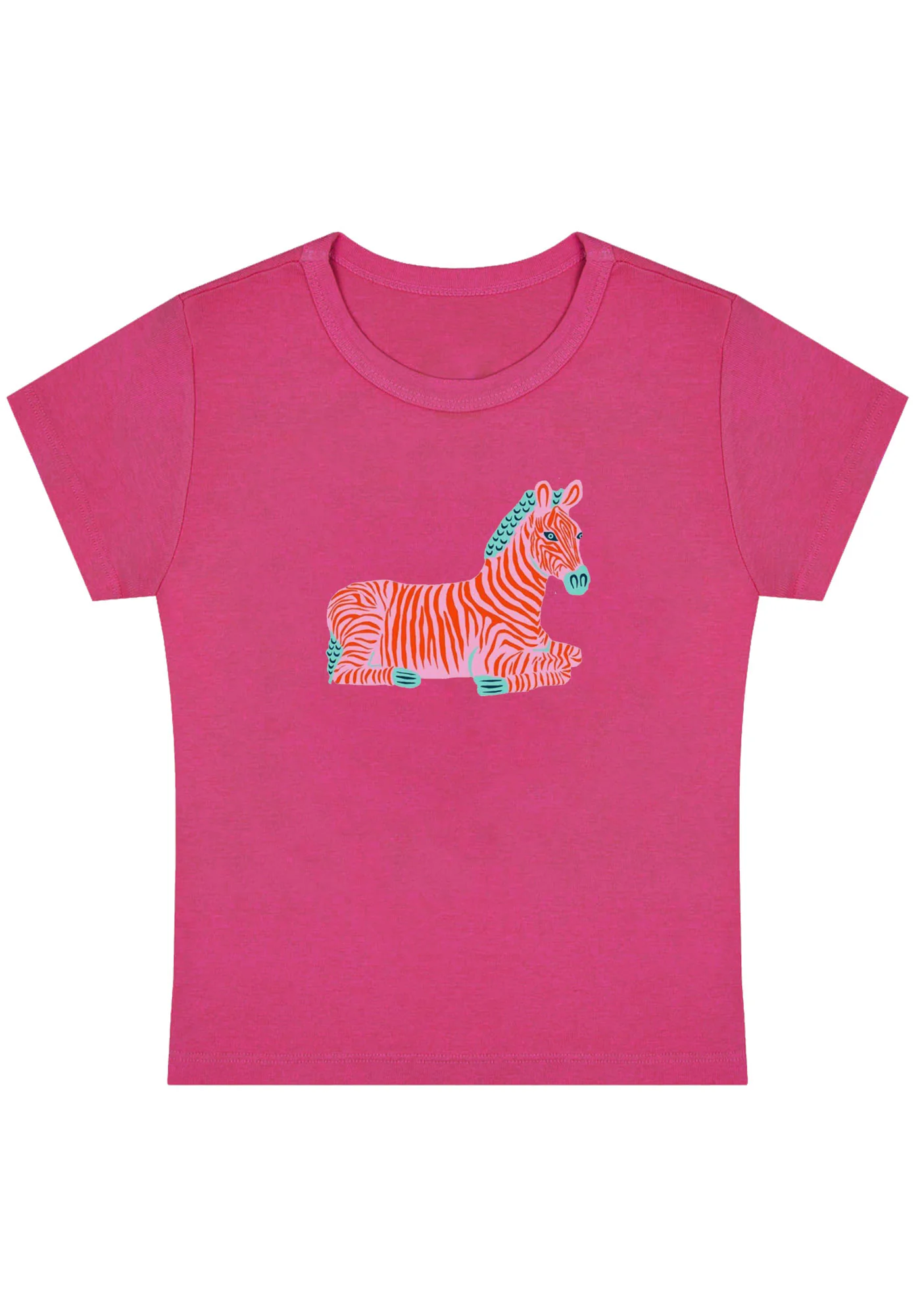 Curvy Preppy Zebra Baby Tee - Image 5