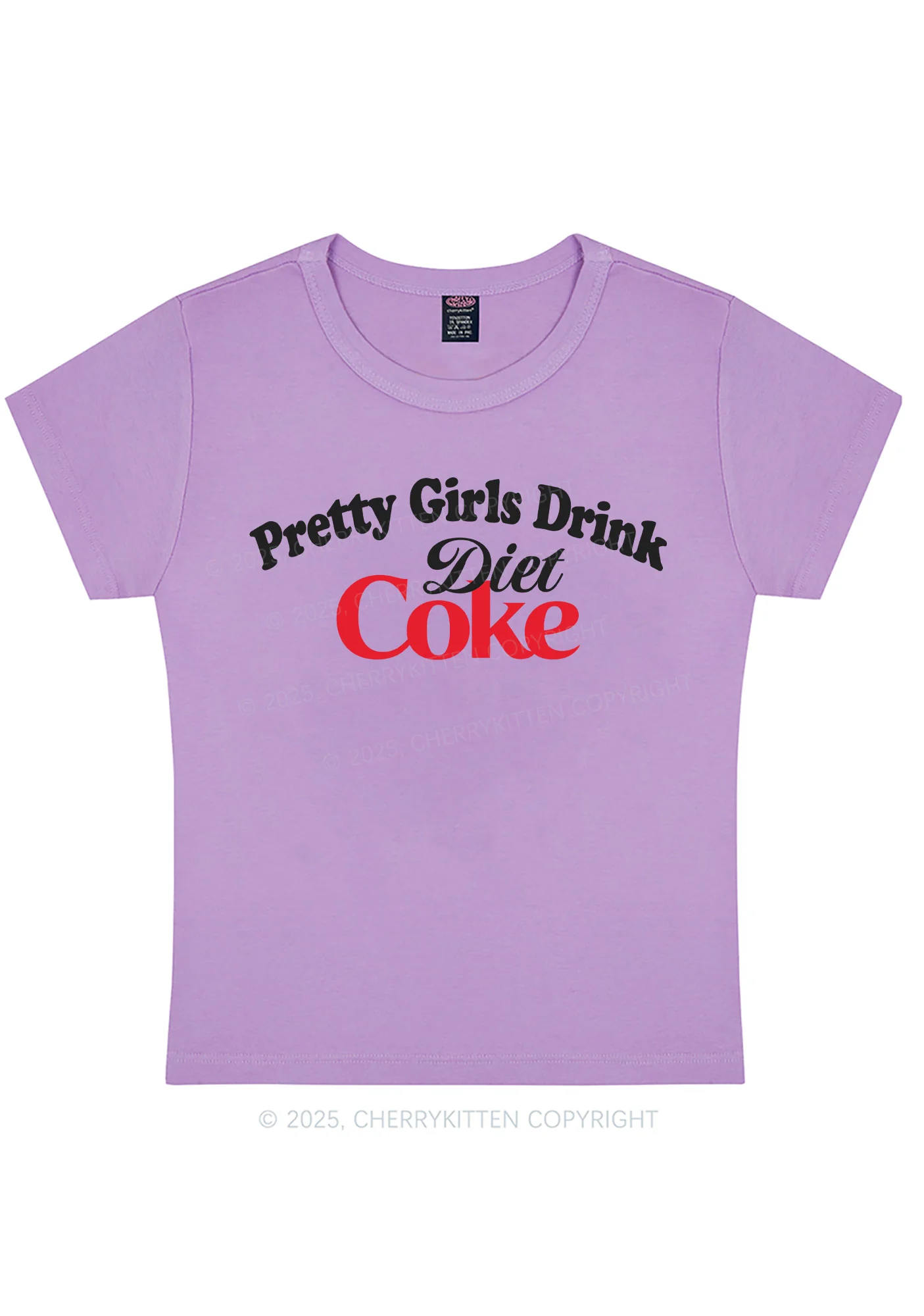 Curvy Pretty Girls Drink Diet Y2K Baby Tee Cherrykitten - Image 4