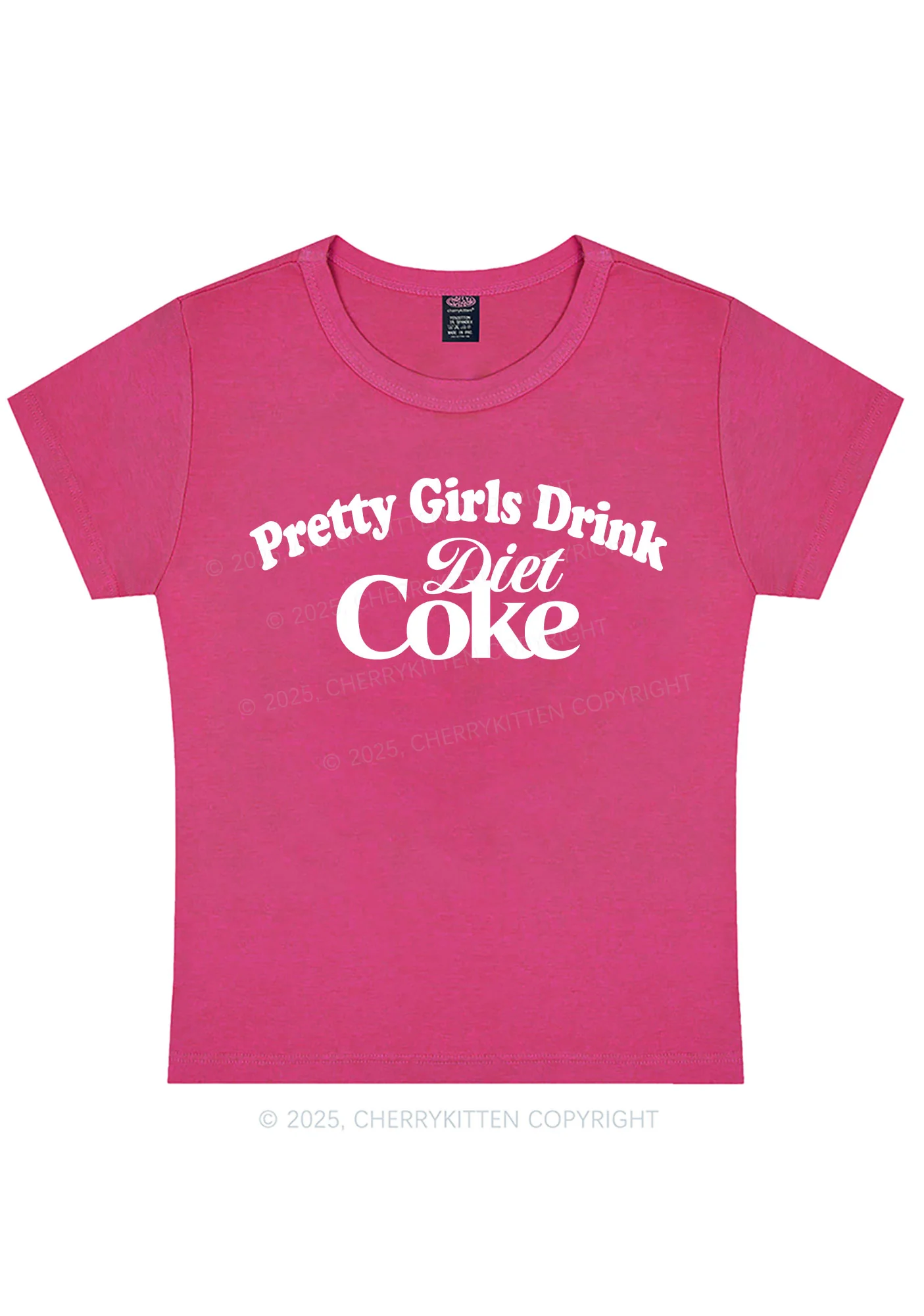 Curvy Pretty Girls Drink Diet Y2K Baby Tee Cherrykitten - Image 5