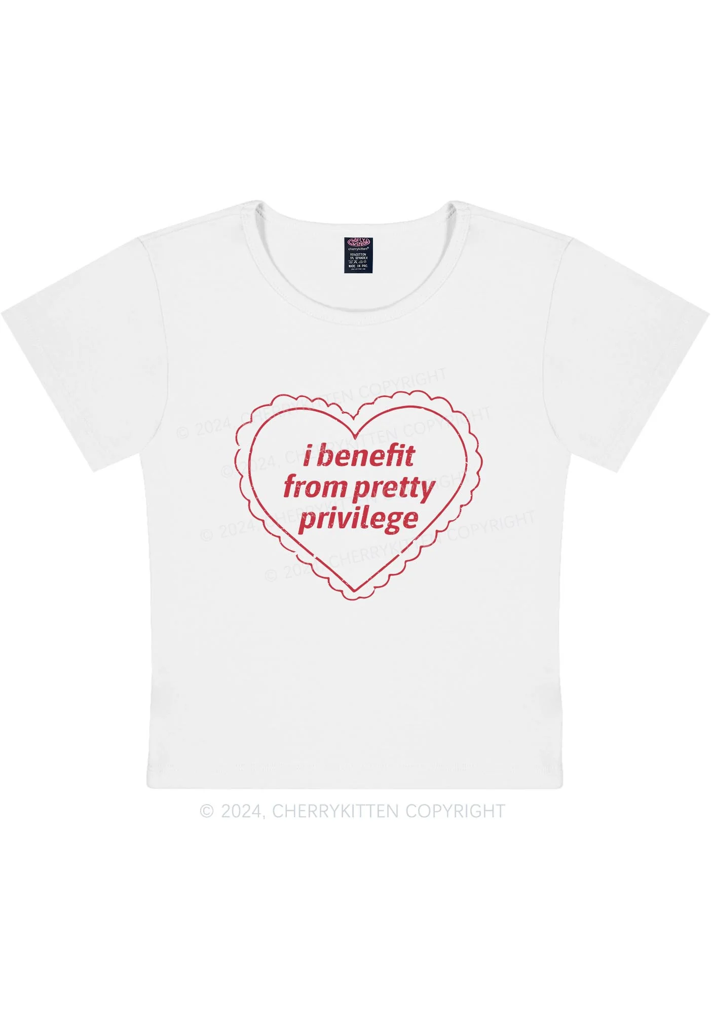 Curvy Pretty Privilege Y2K Baby Tee Cherrykitten - Image 2