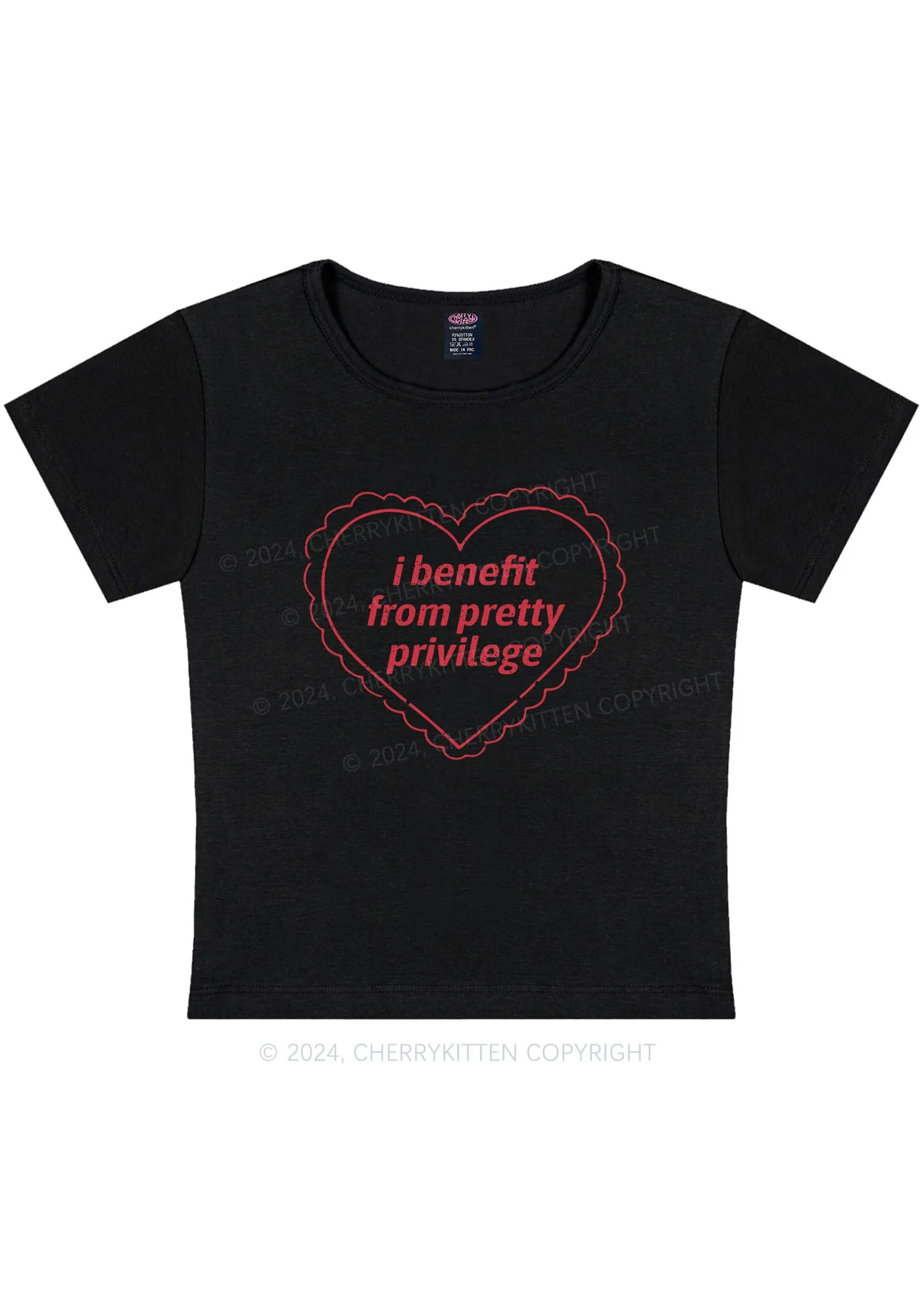Curvy Pretty Privilege Y2K Baby Tee Cherrykitten - Image 3