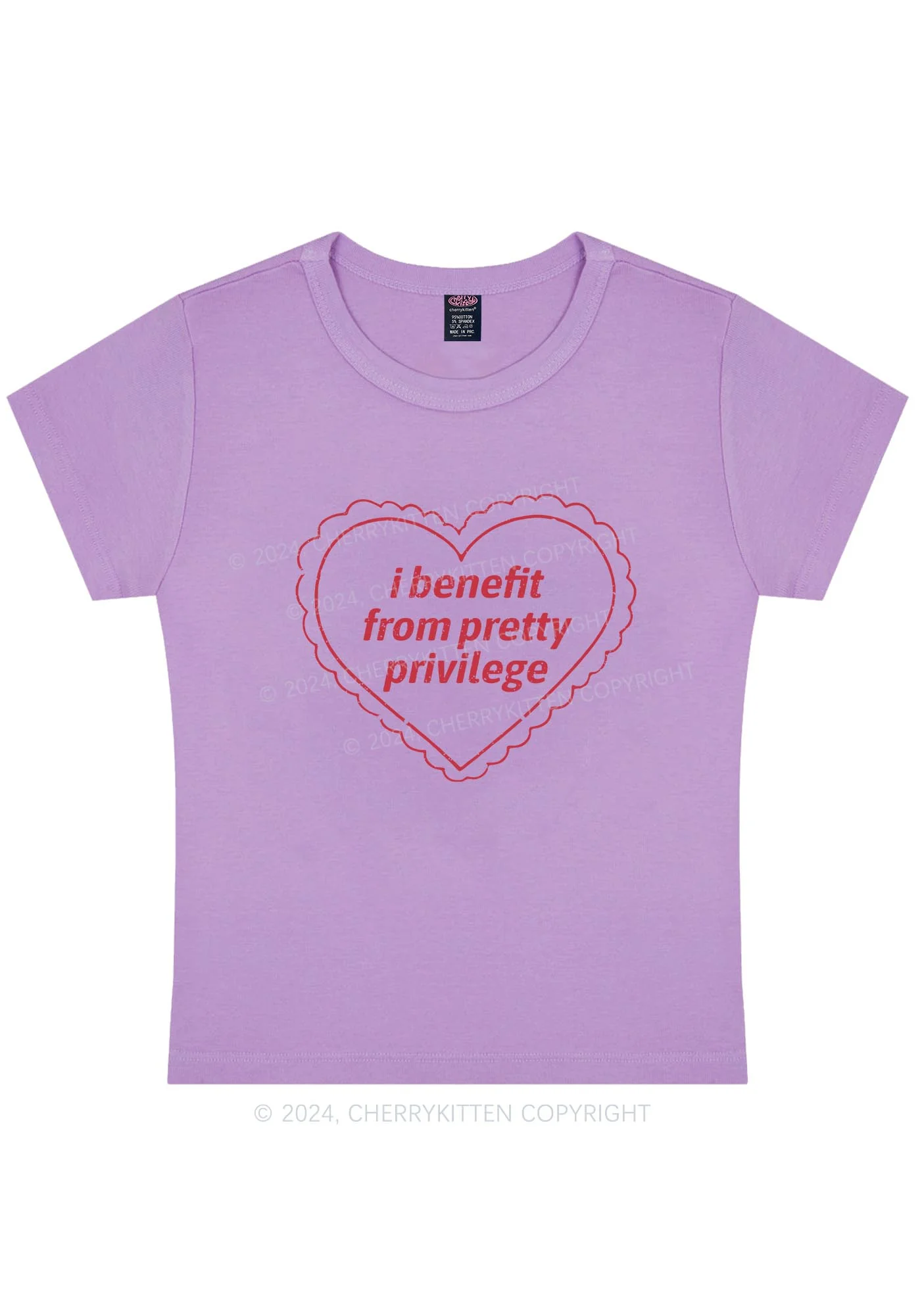 Curvy Pretty Privilege Y2K Baby Tee Cherrykitten - Image 4