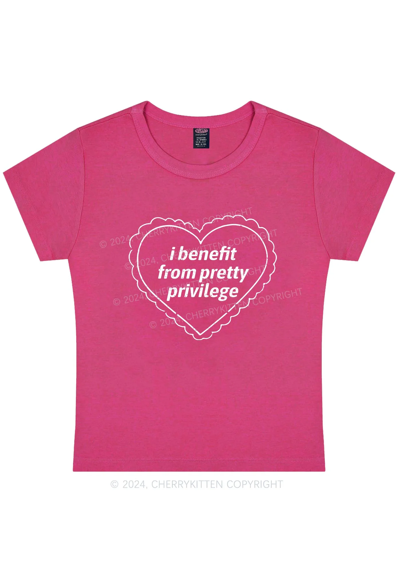 Curvy Pretty Privilege Y2K Baby Tee Cherrykitten - Image 5