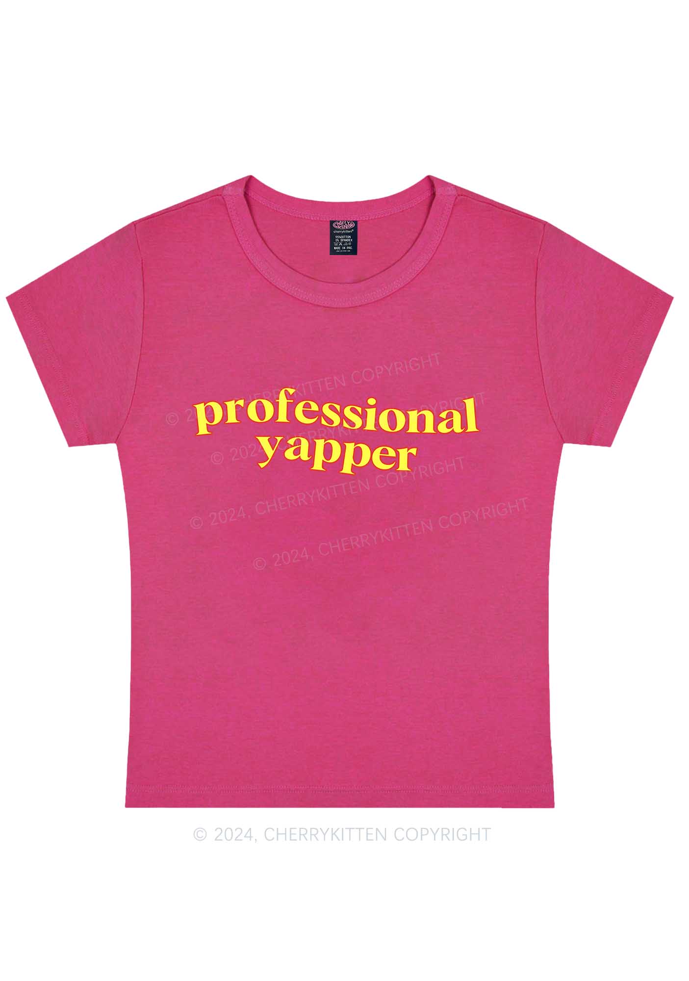 Curvy Professional Yapper Y2K Baby Tee Cherrykitten - Image 2