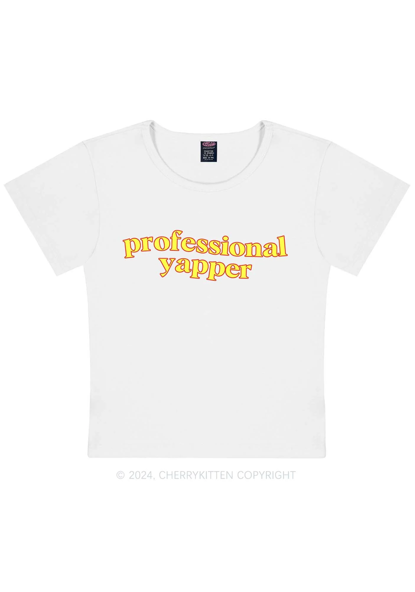 Curvy Professional Yapper Y2K Baby Tee Cherrykitten - Image 4
