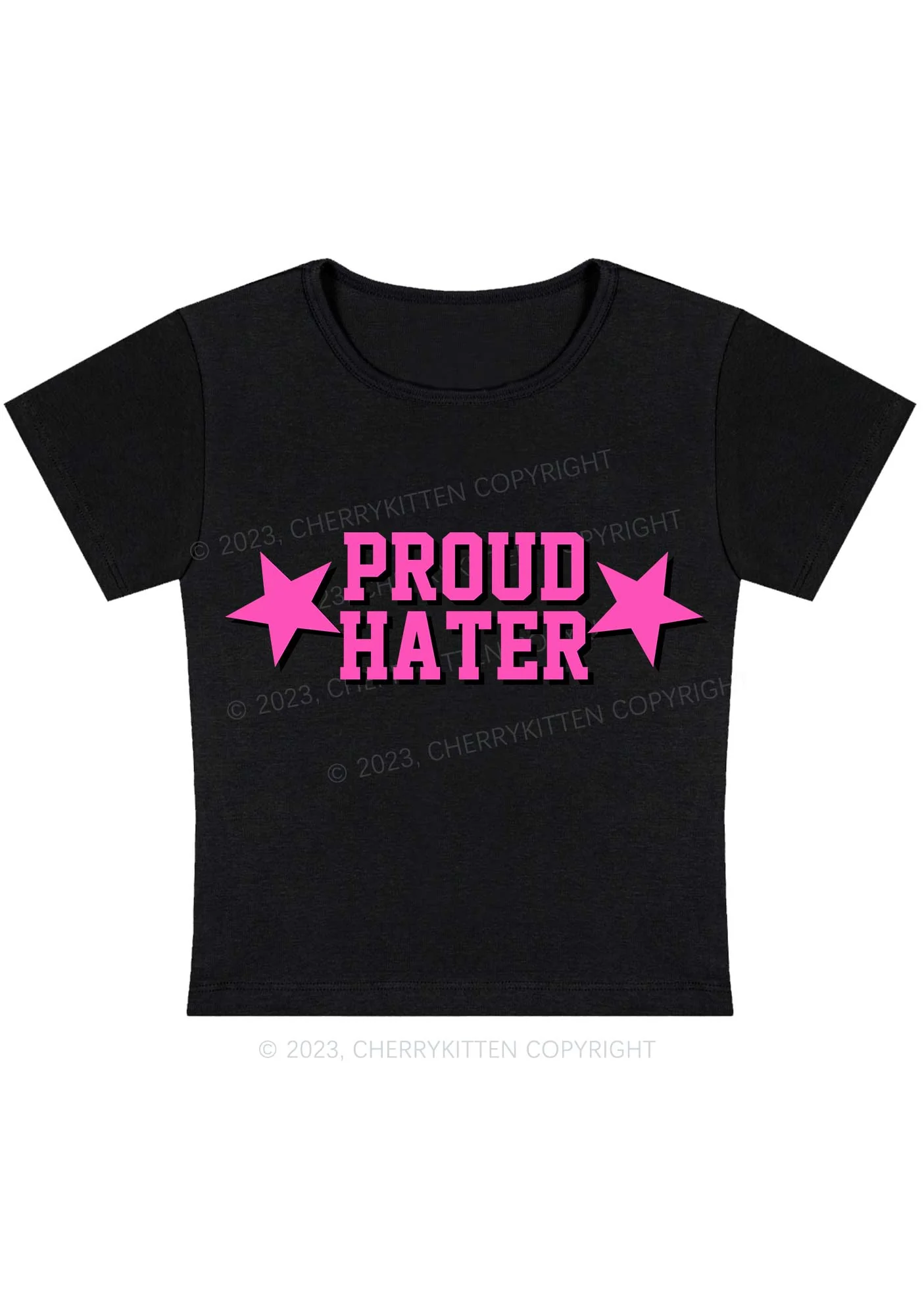 Curvy Proud Hater Baby Tee Cherrykitten - Image 3