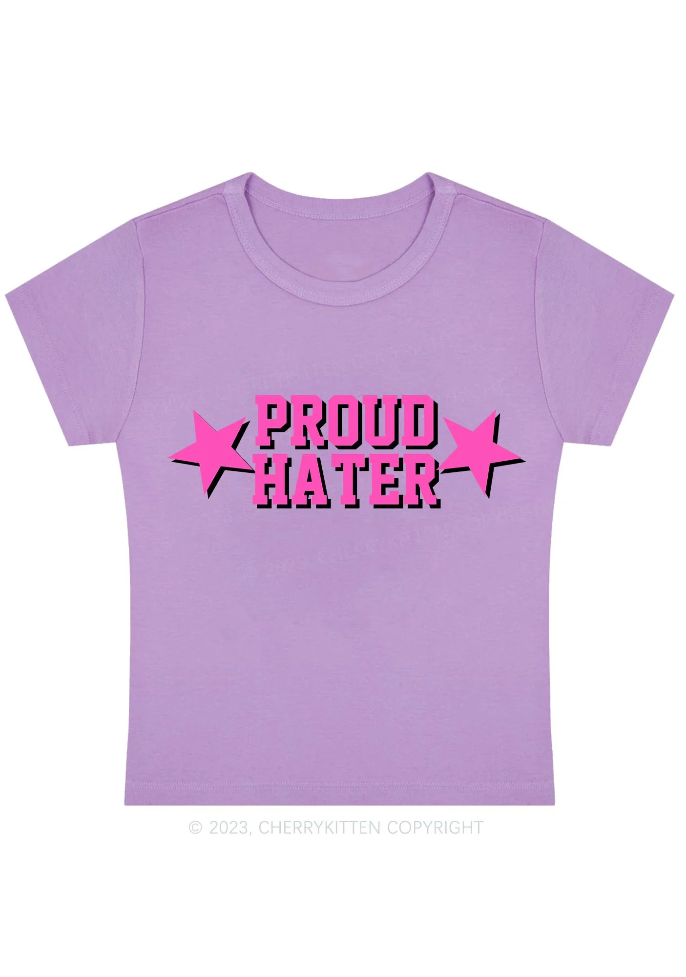 Curvy Proud Hater Baby Tee Cherrykitten - Image 4